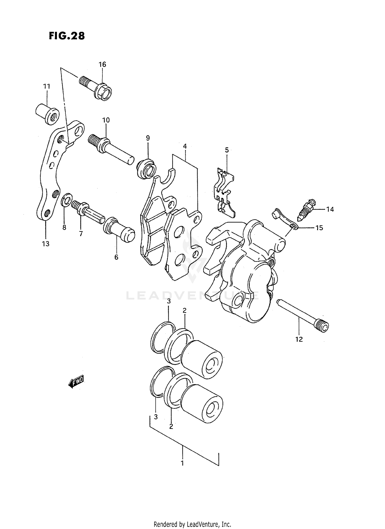 FRONT CALIPER (MODEL N/P/R)