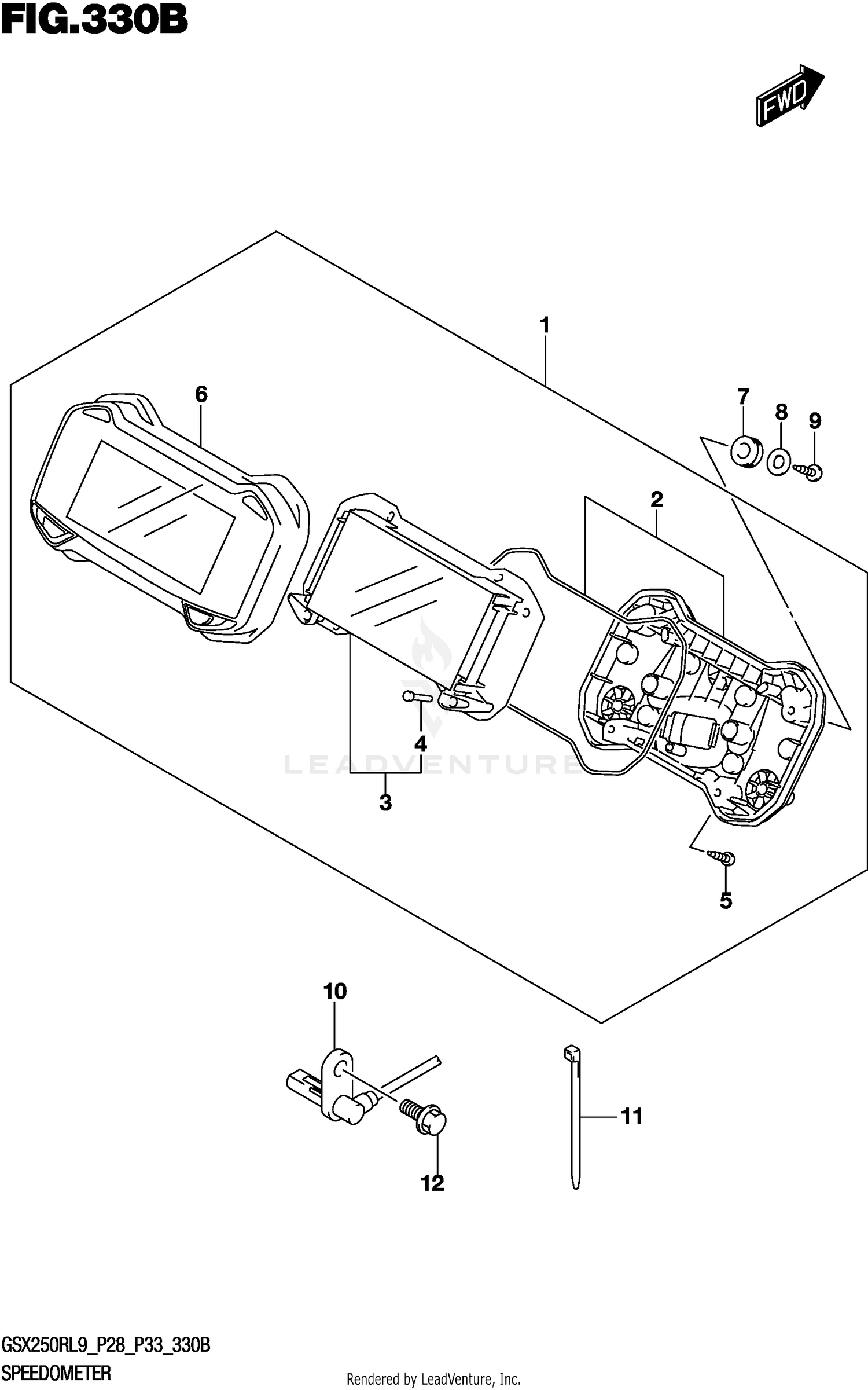 SPEEDOMETER (GSX250RL9 P33)