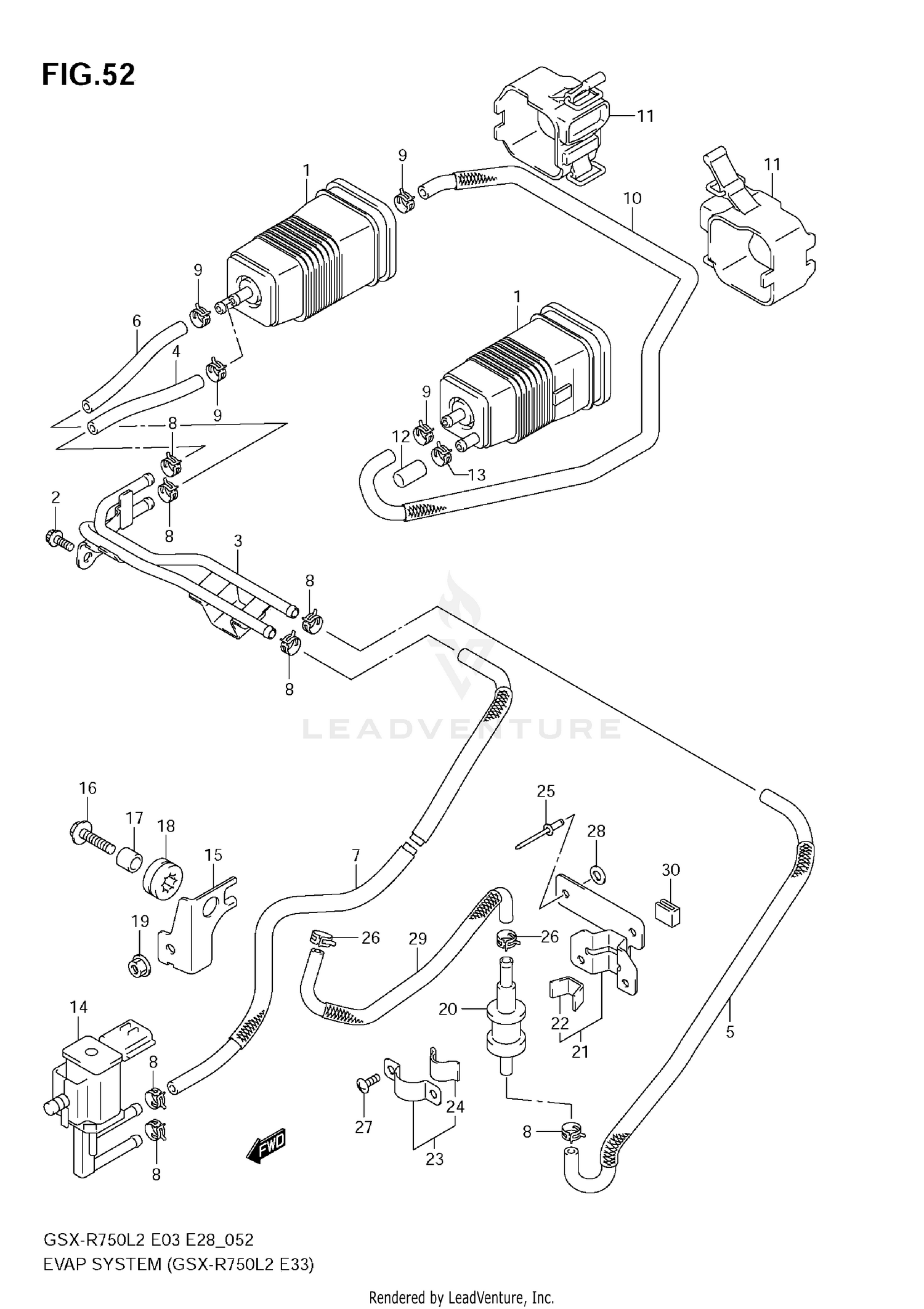 EVAP SYSTEM (GSX-R750 L2 E33)