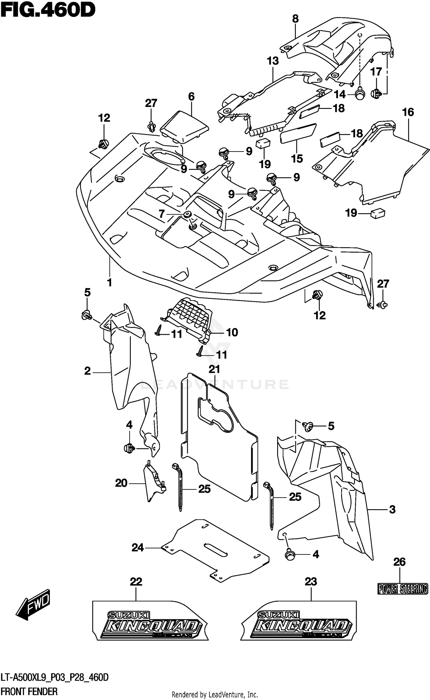 FRONT FENDER (LT-A500XPL9 P03)