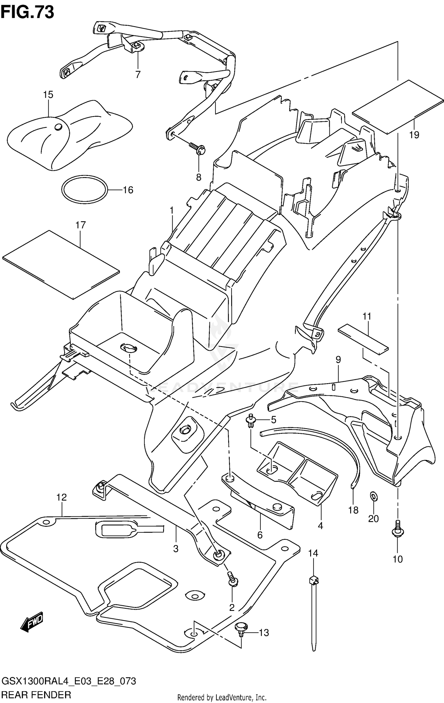 REAR FENDER (GSX1300RAL4 E33)