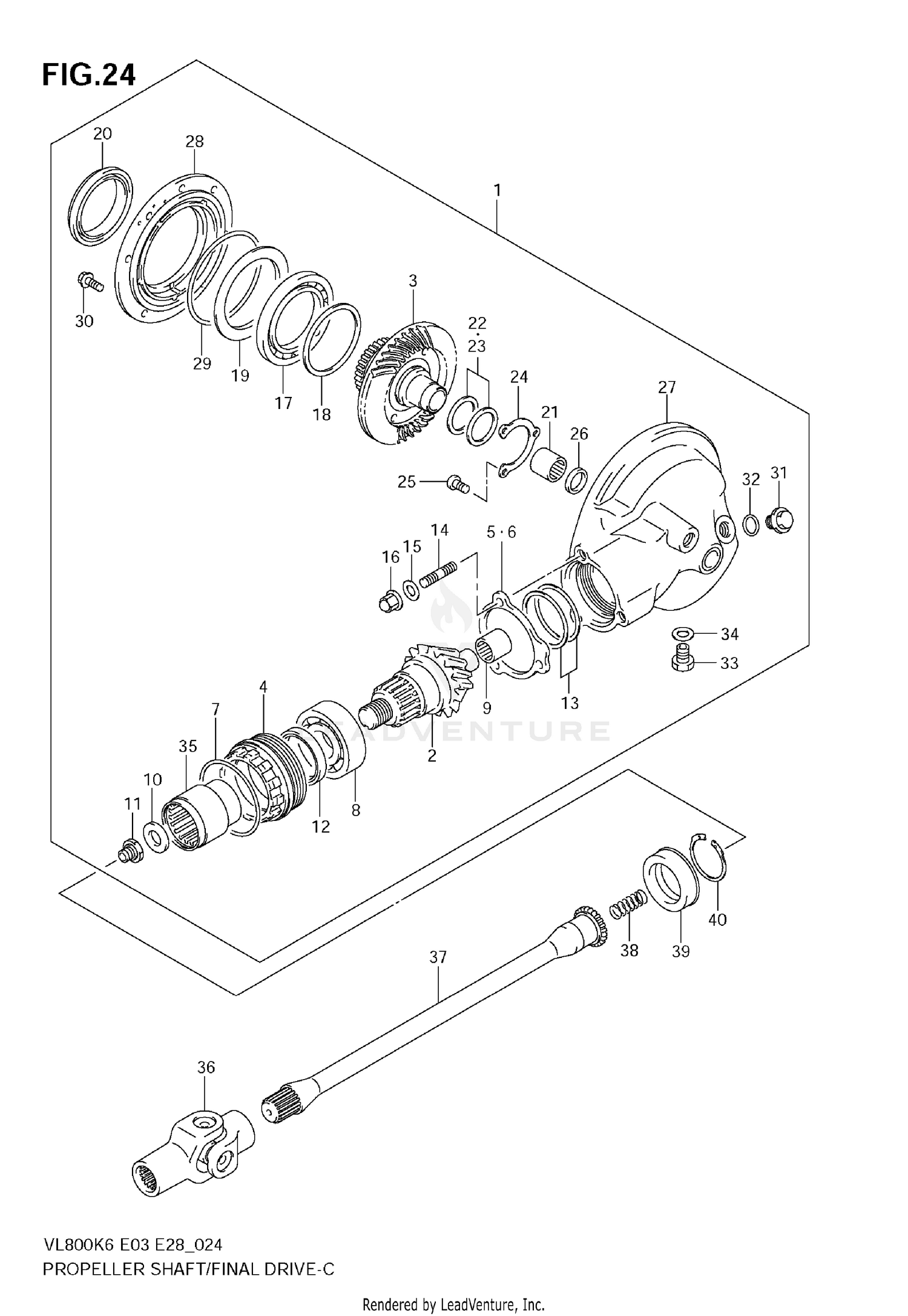 PROPELLER SHAFT - FINAL DRIVE GEAR (SEE NOTE)