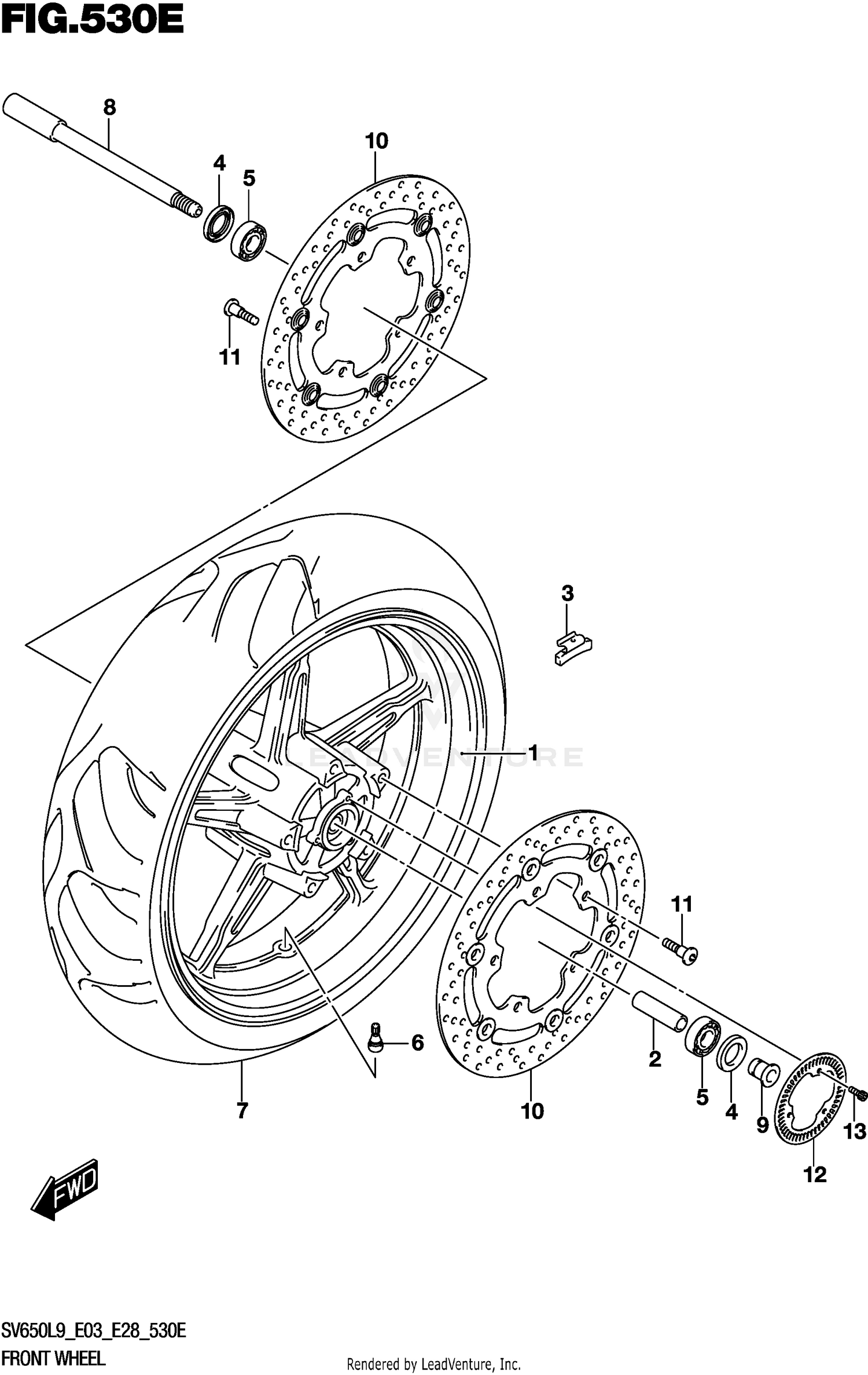 FRONT WHEEL (SV650XAL9 E28)