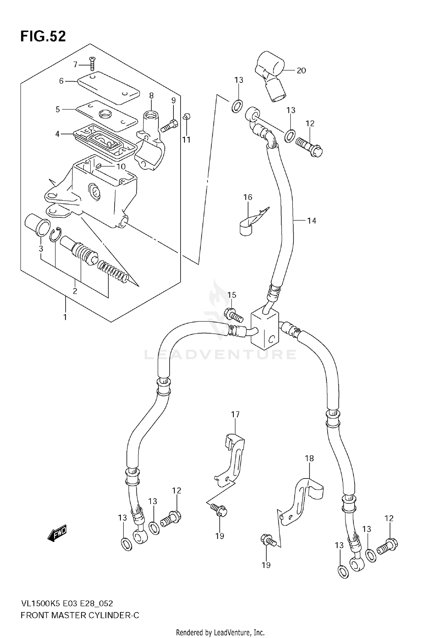 FRONT MASTER CYLINDER (MODEL K5/K6)