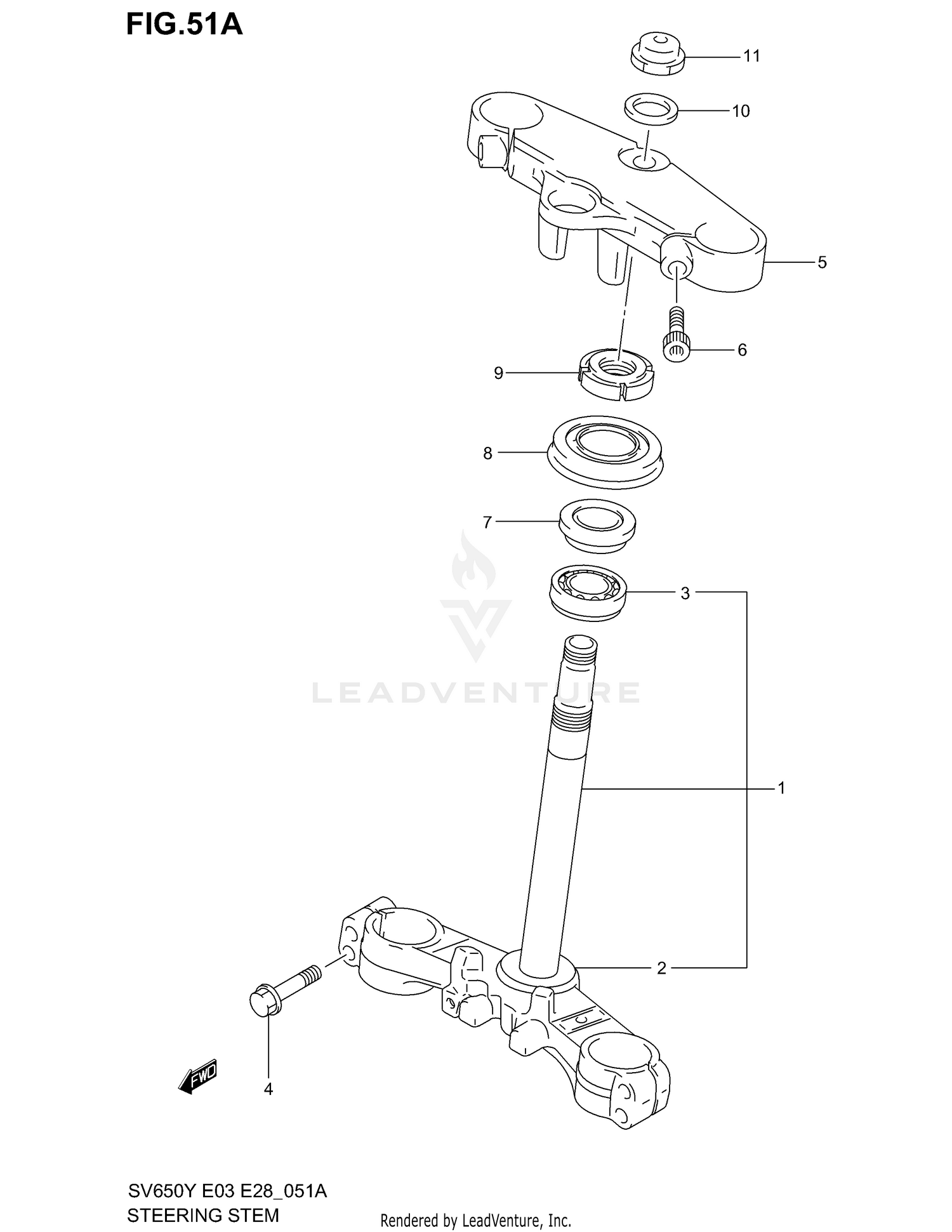 STEERING STEM (SV650SX/SY E28)