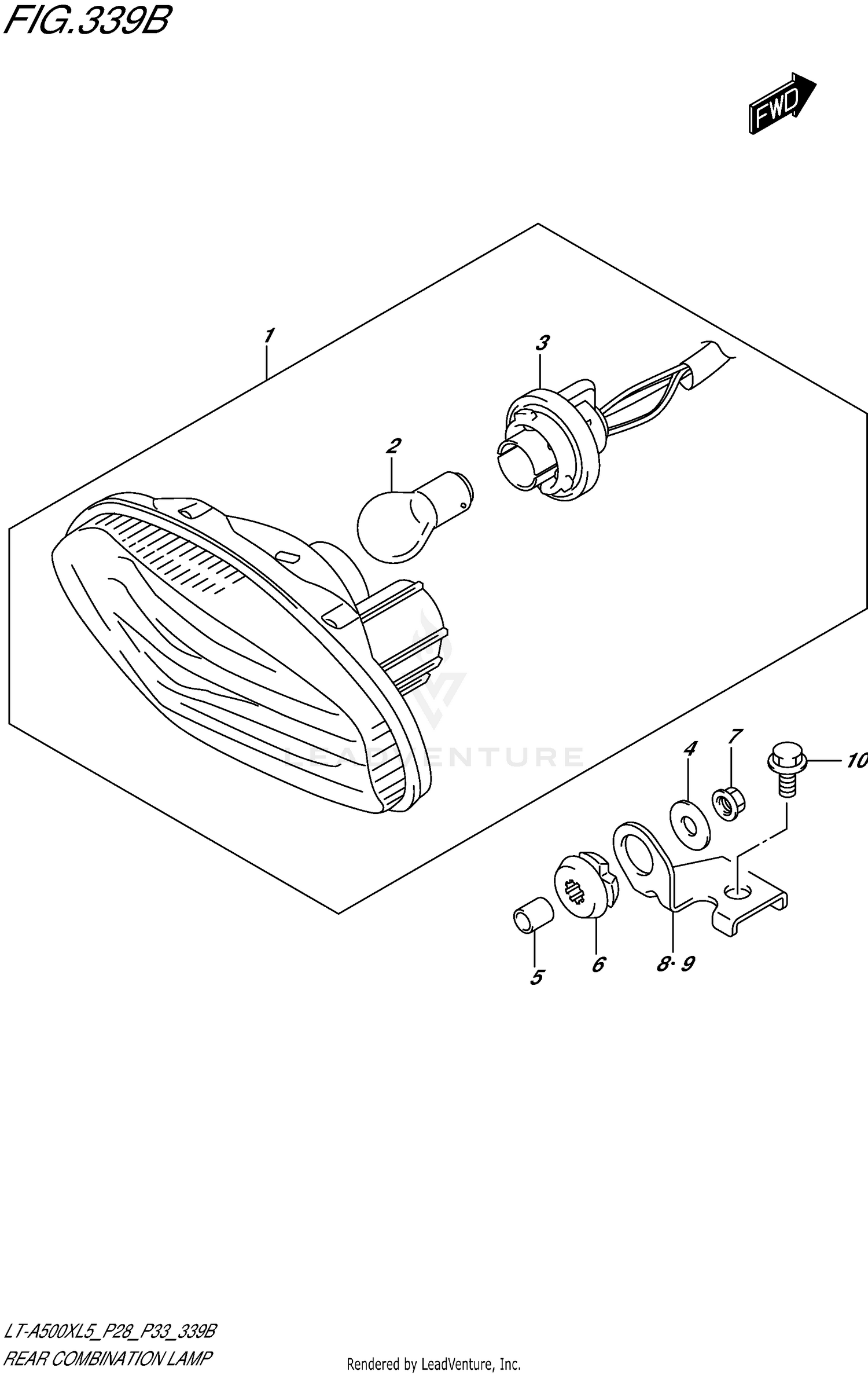 REAR COMBINATION LAMP (LT-A500XL5 P33)