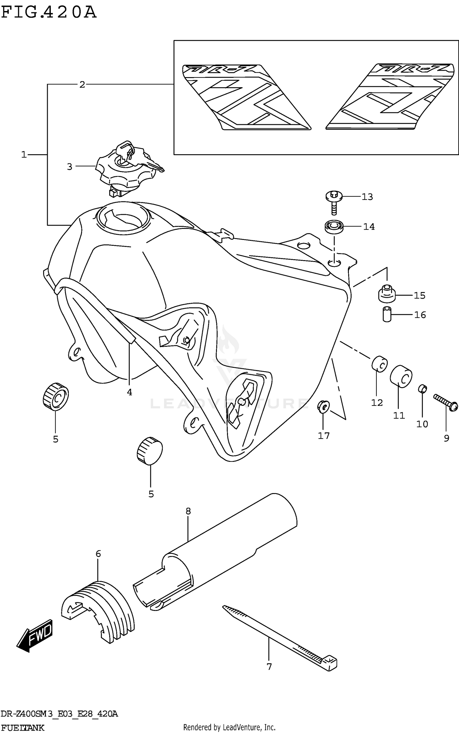 FUEL TANK (DR-Z400SM3 E03)