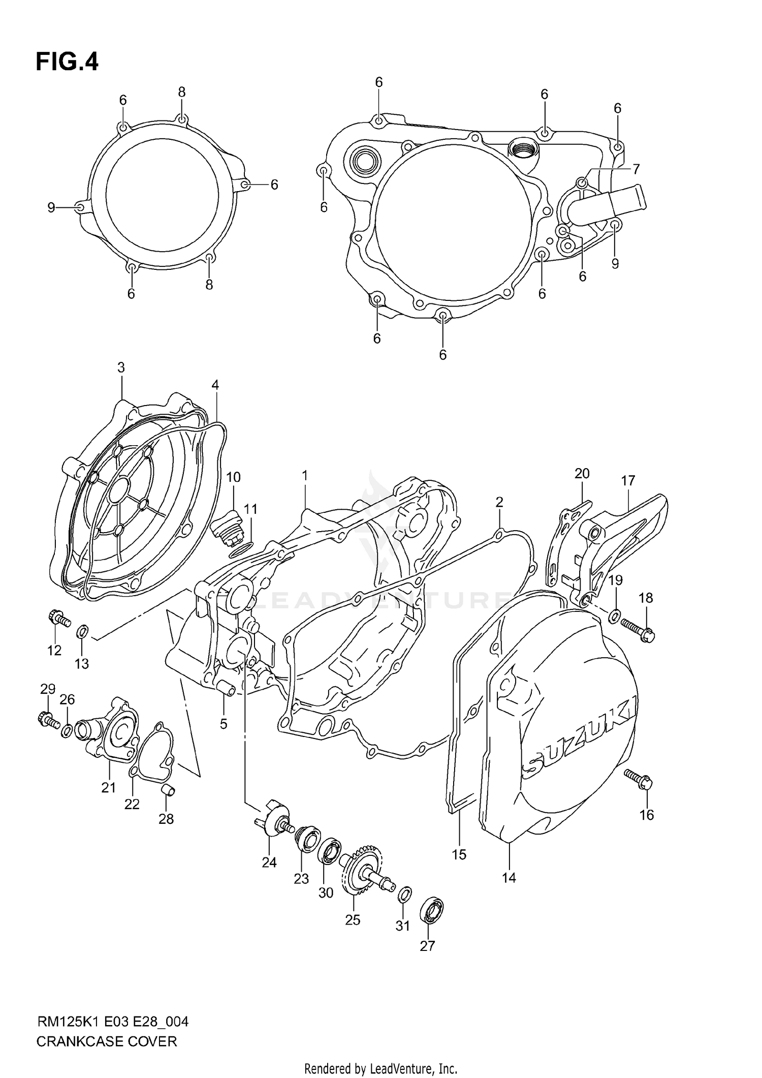 CRANKCASE COVER-WATER PUMP