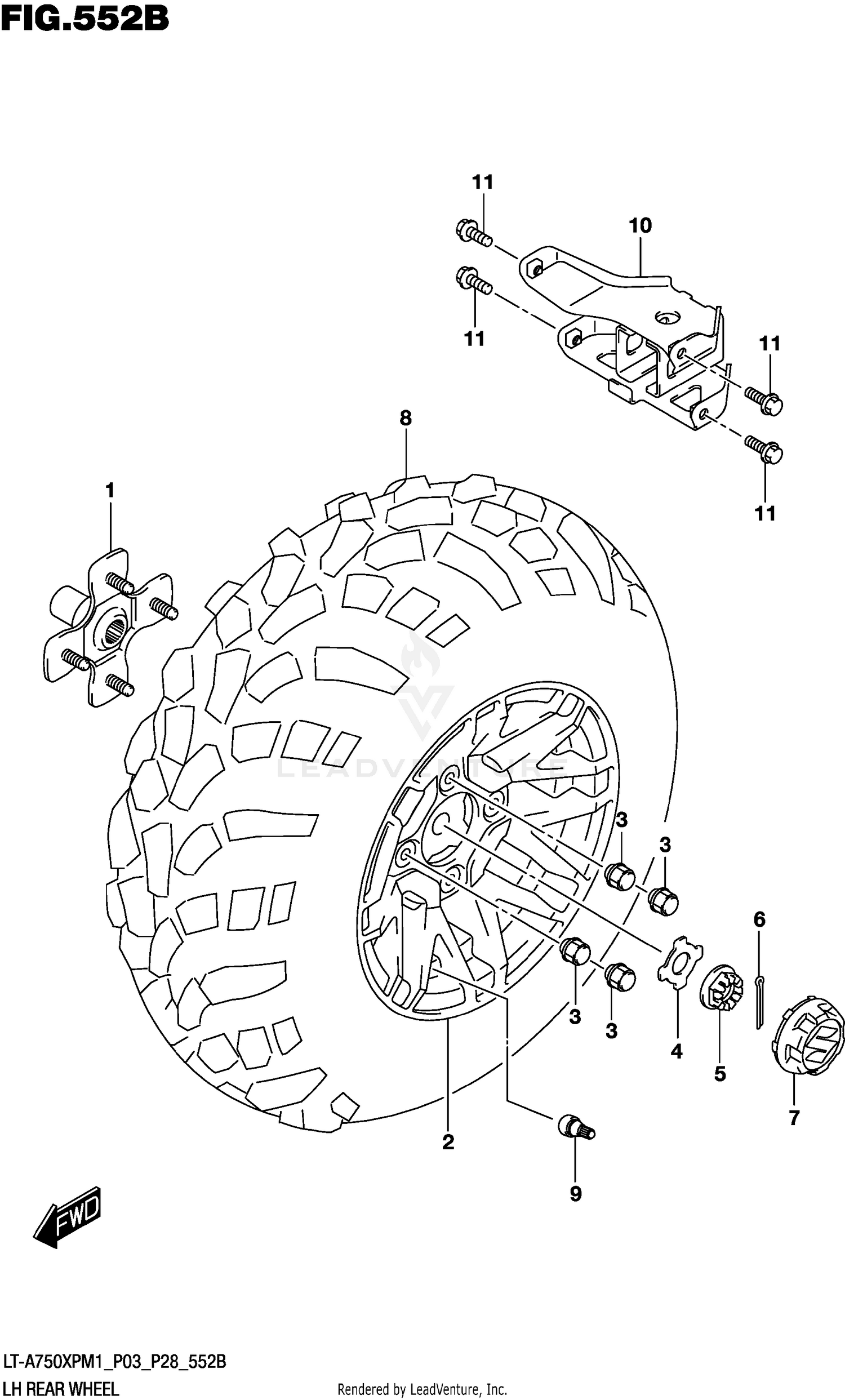 LH REAR WHEEL (LT-A750XPZ)