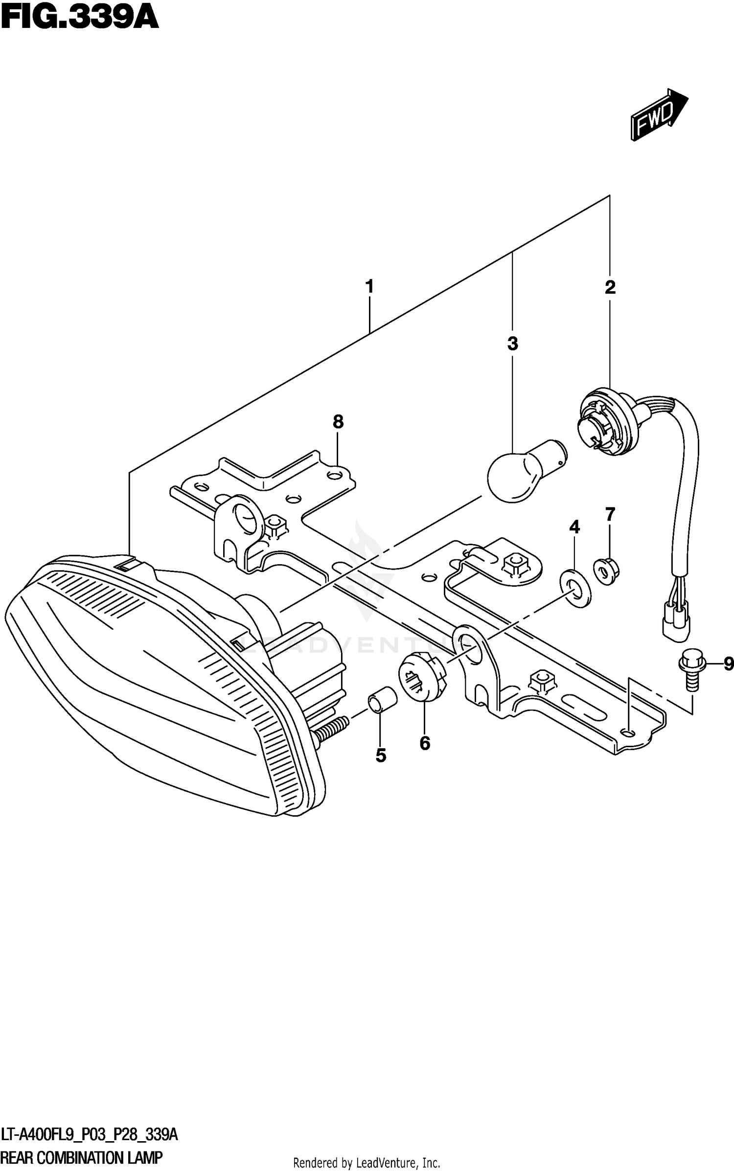 REAR COMBINATION LAMP (LT-A400FL9 P03)