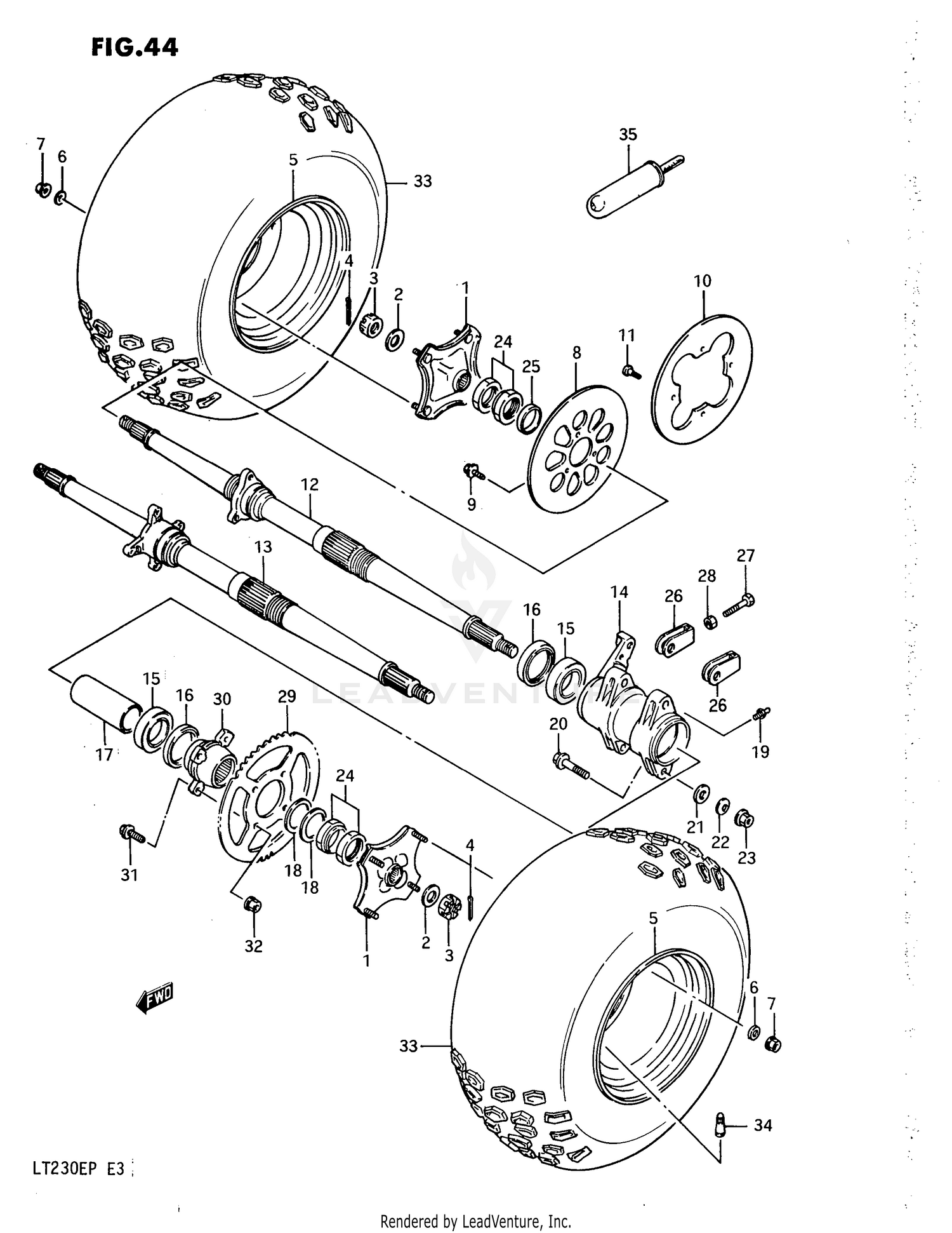 REAR WHEEL (MODEL H)