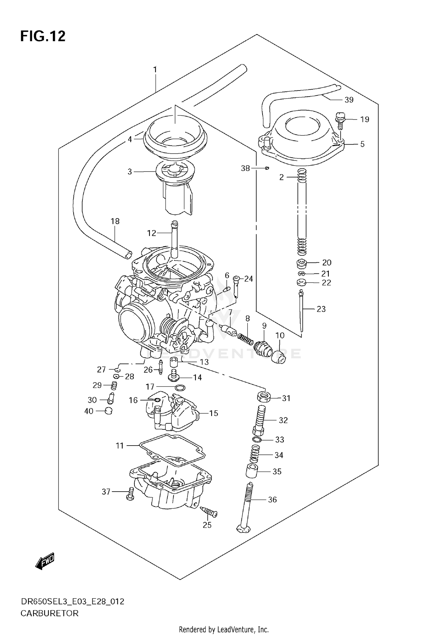 CARBURETOR (DR650SEL3 E28)