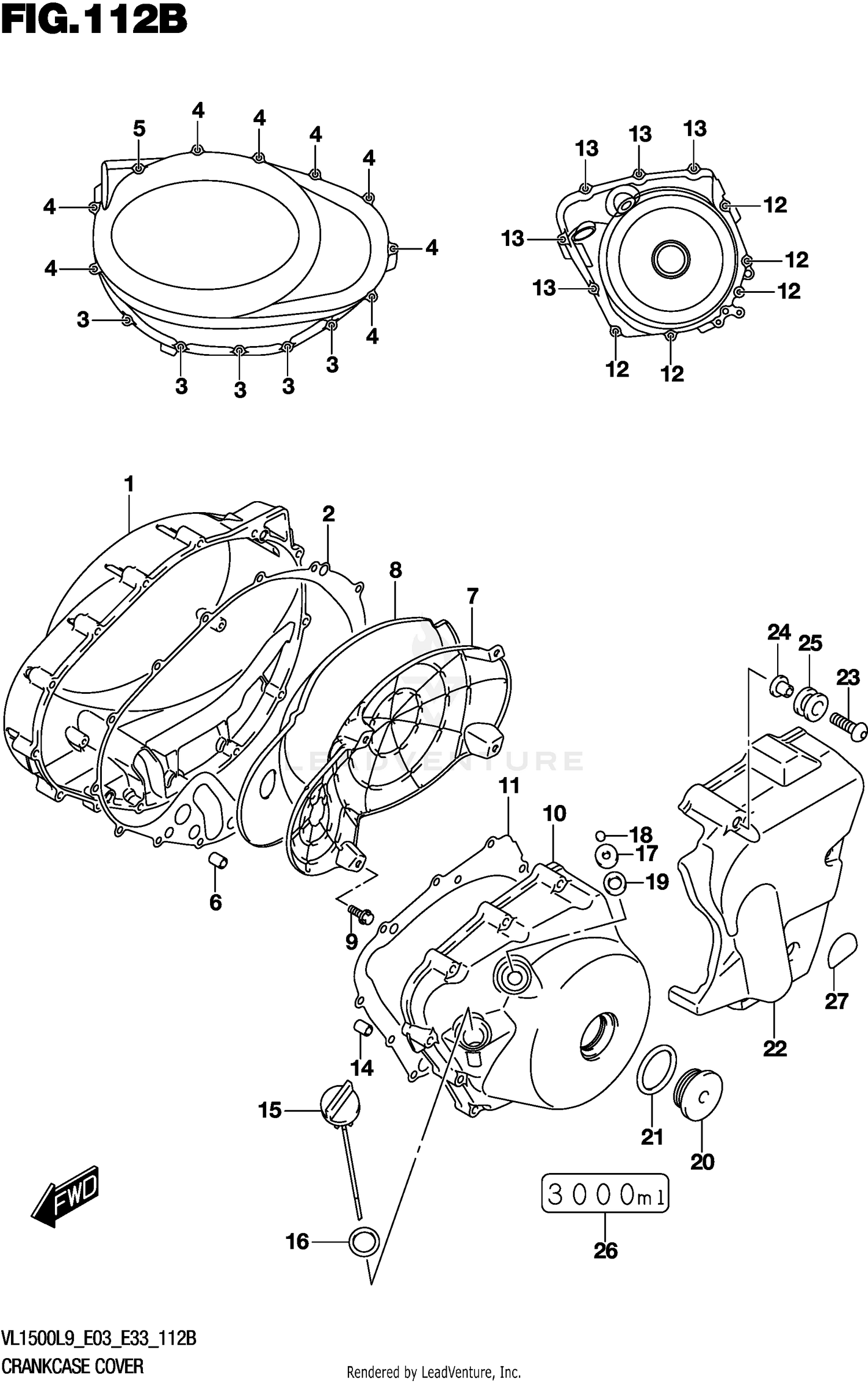 CRANKCASE COVER (VL1500BL9 E33)