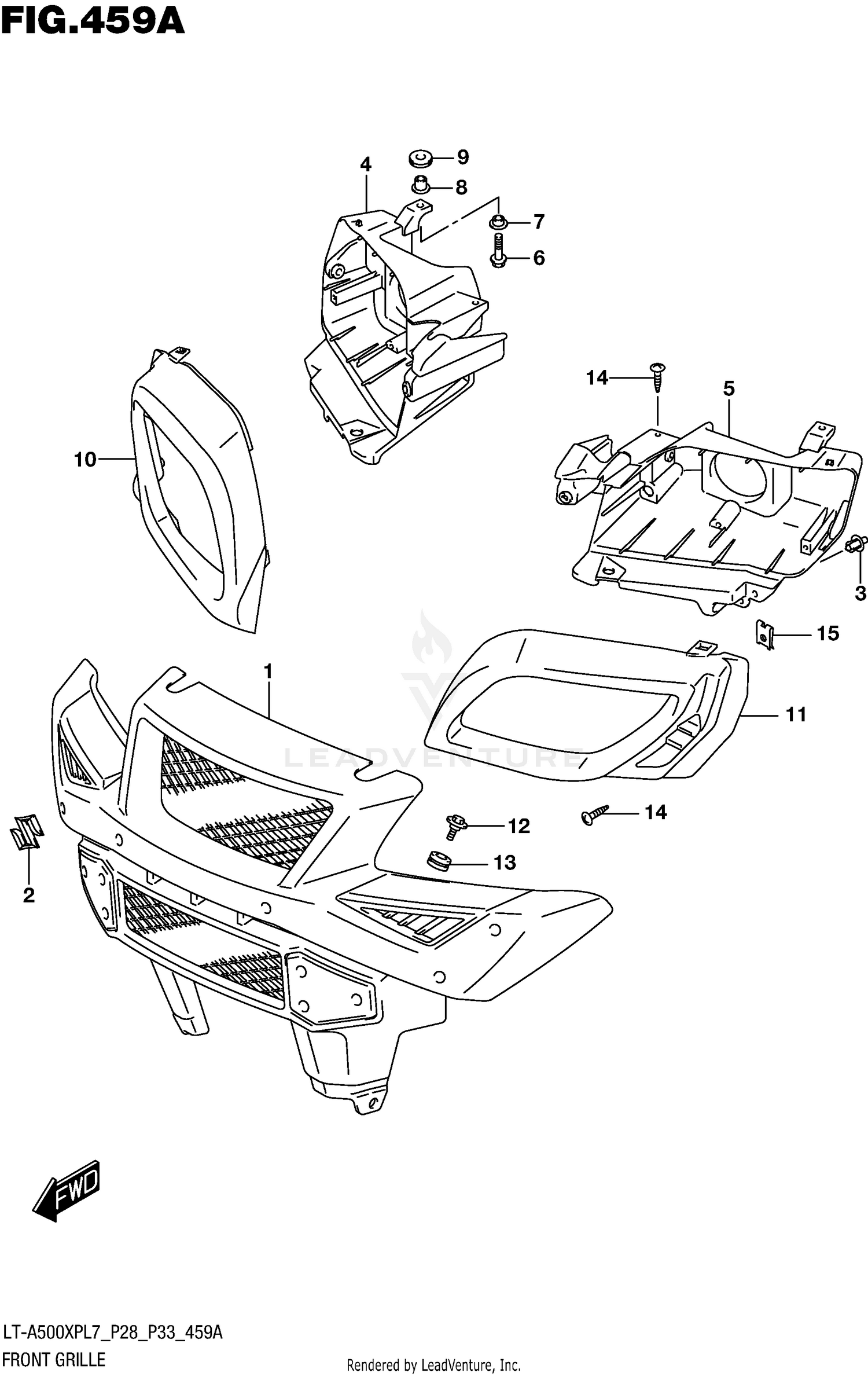 FRONT GRILLE (LT-A500XPL7 P28)