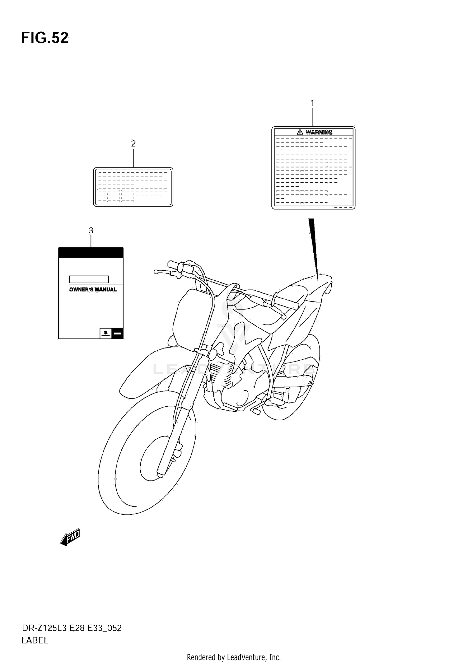 LABEL (DR-Z125LL3 E33)