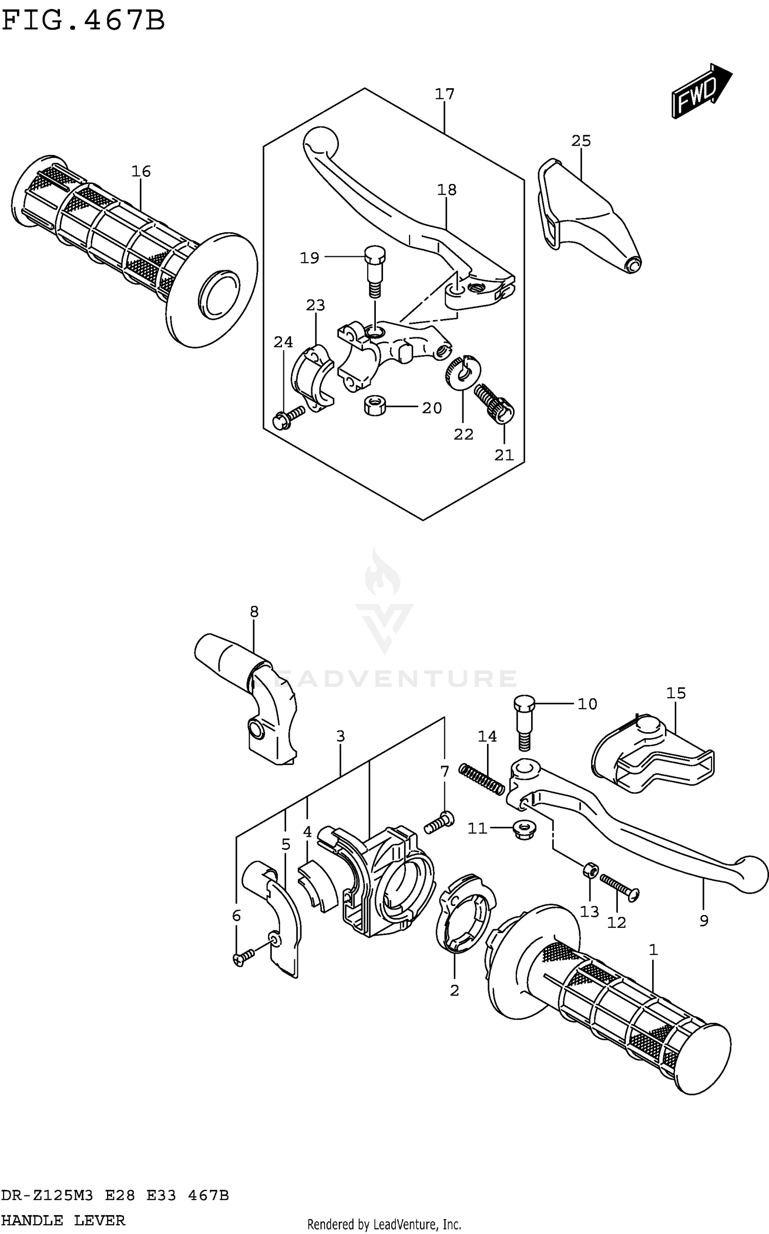 HANDLE LEVER (DR-Z125LM3E28)