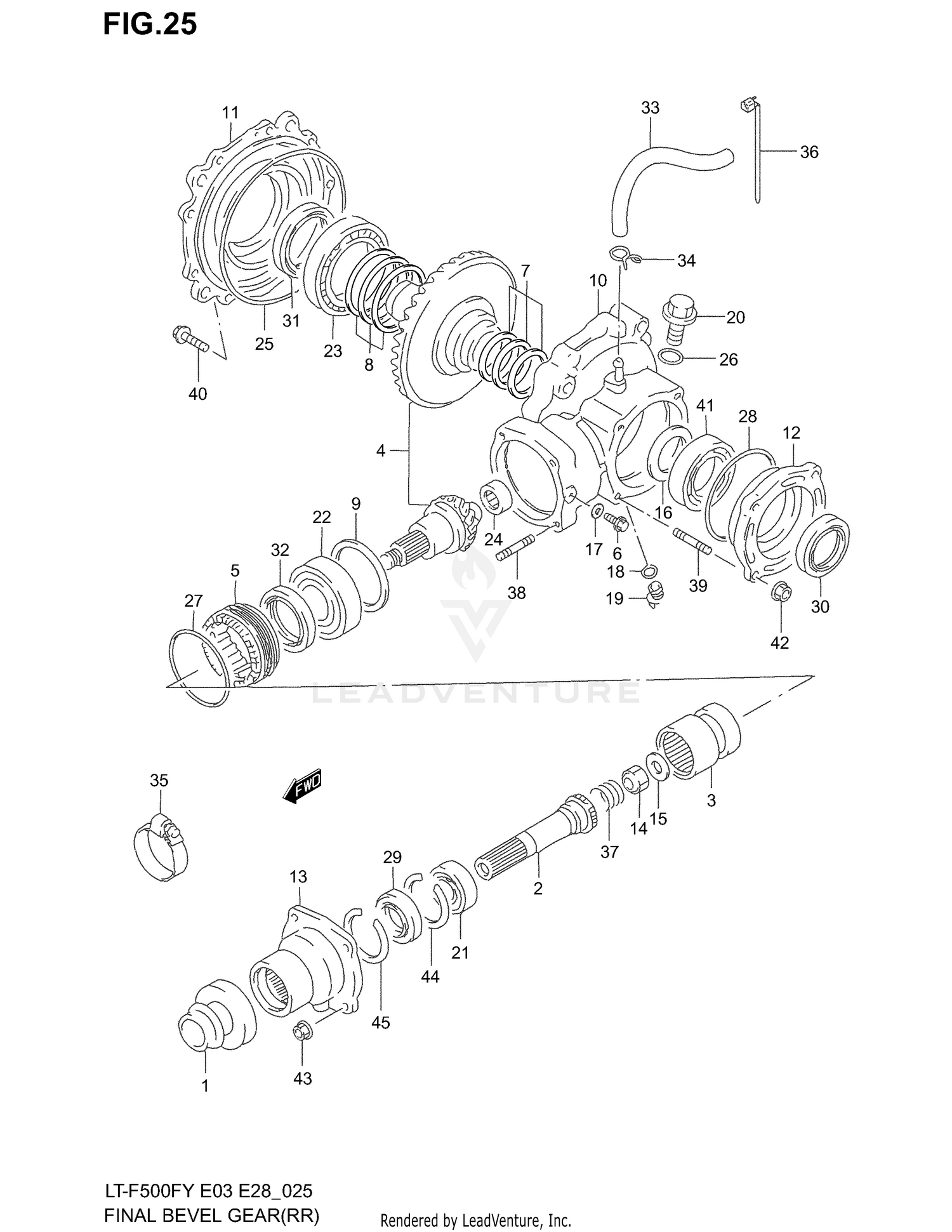 FINAL BEVEL GEAR (REAR)(MODEL W/X)