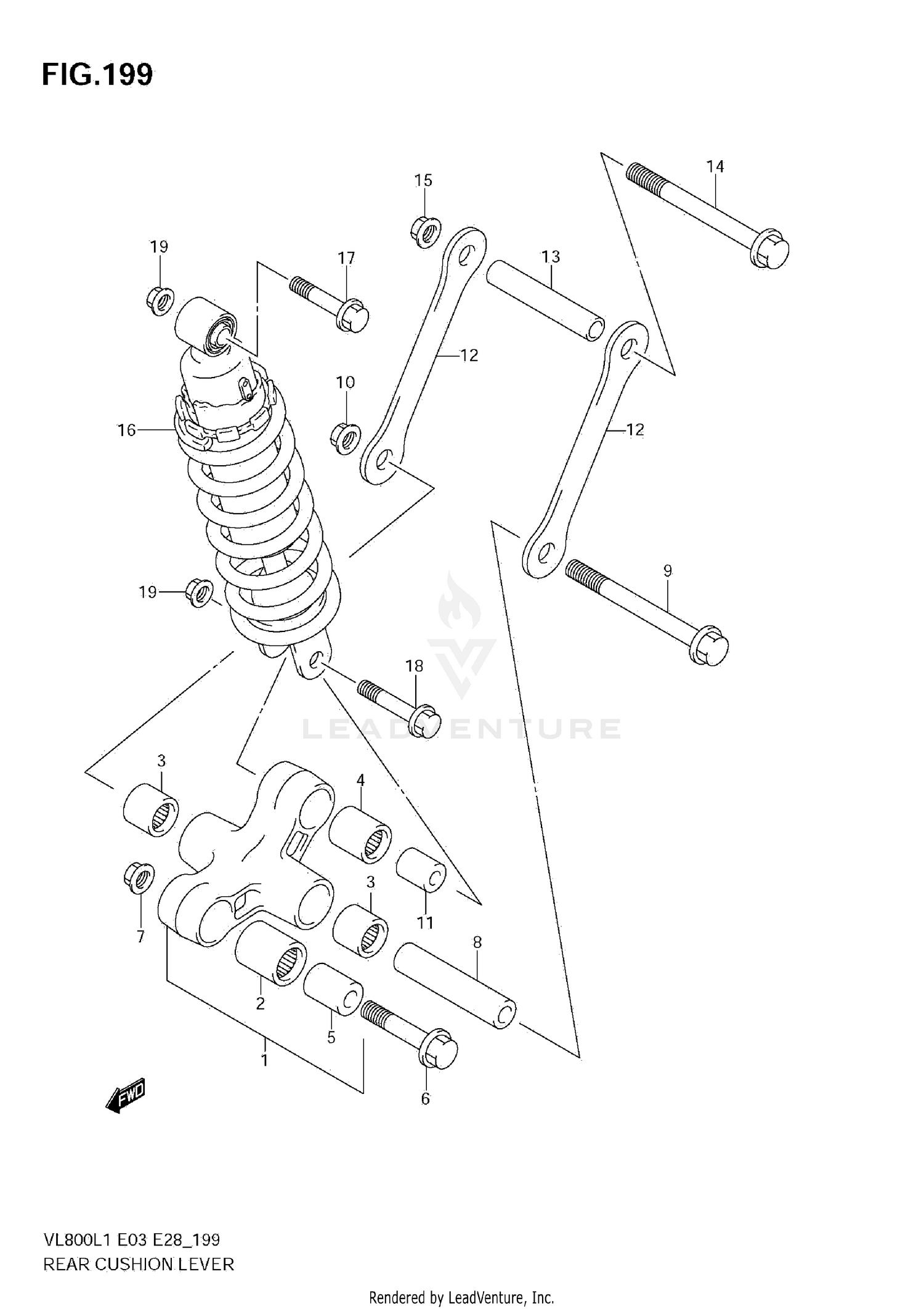 REAR CUSHION LEVER (VL800C E28)