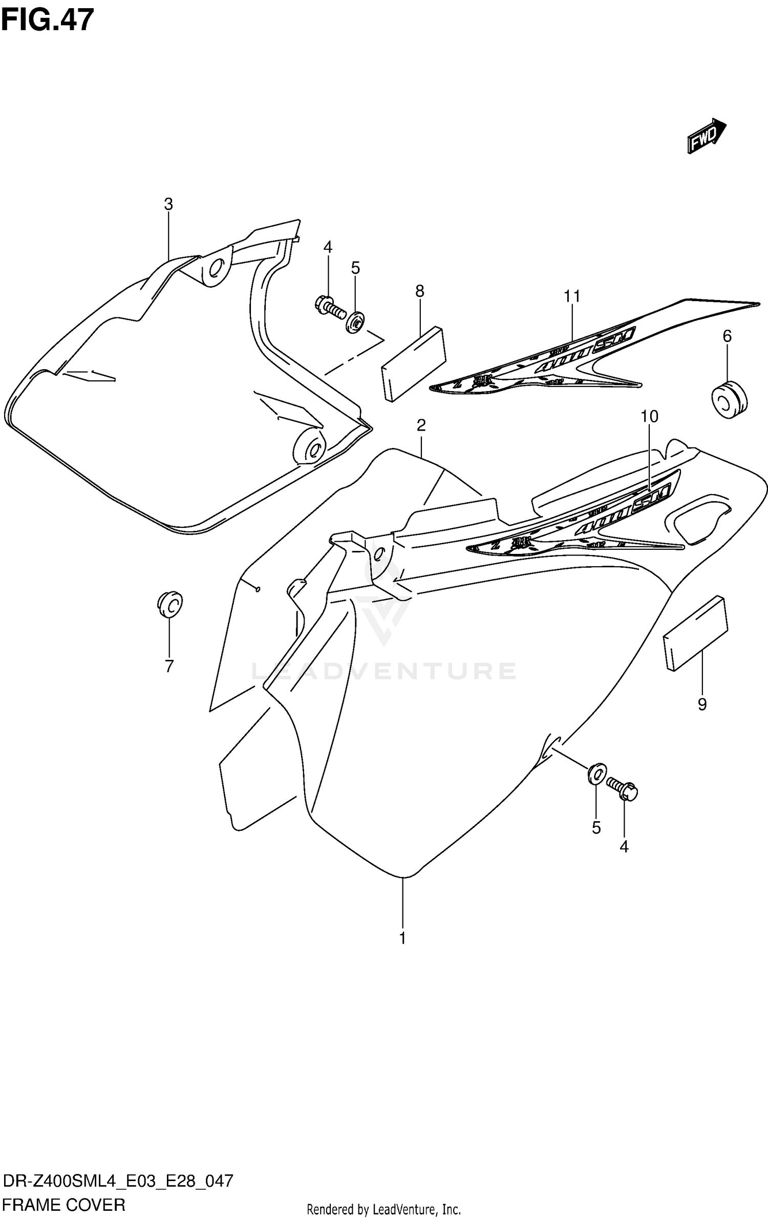 FRAME COVER (DR-Z400SML4 E03)