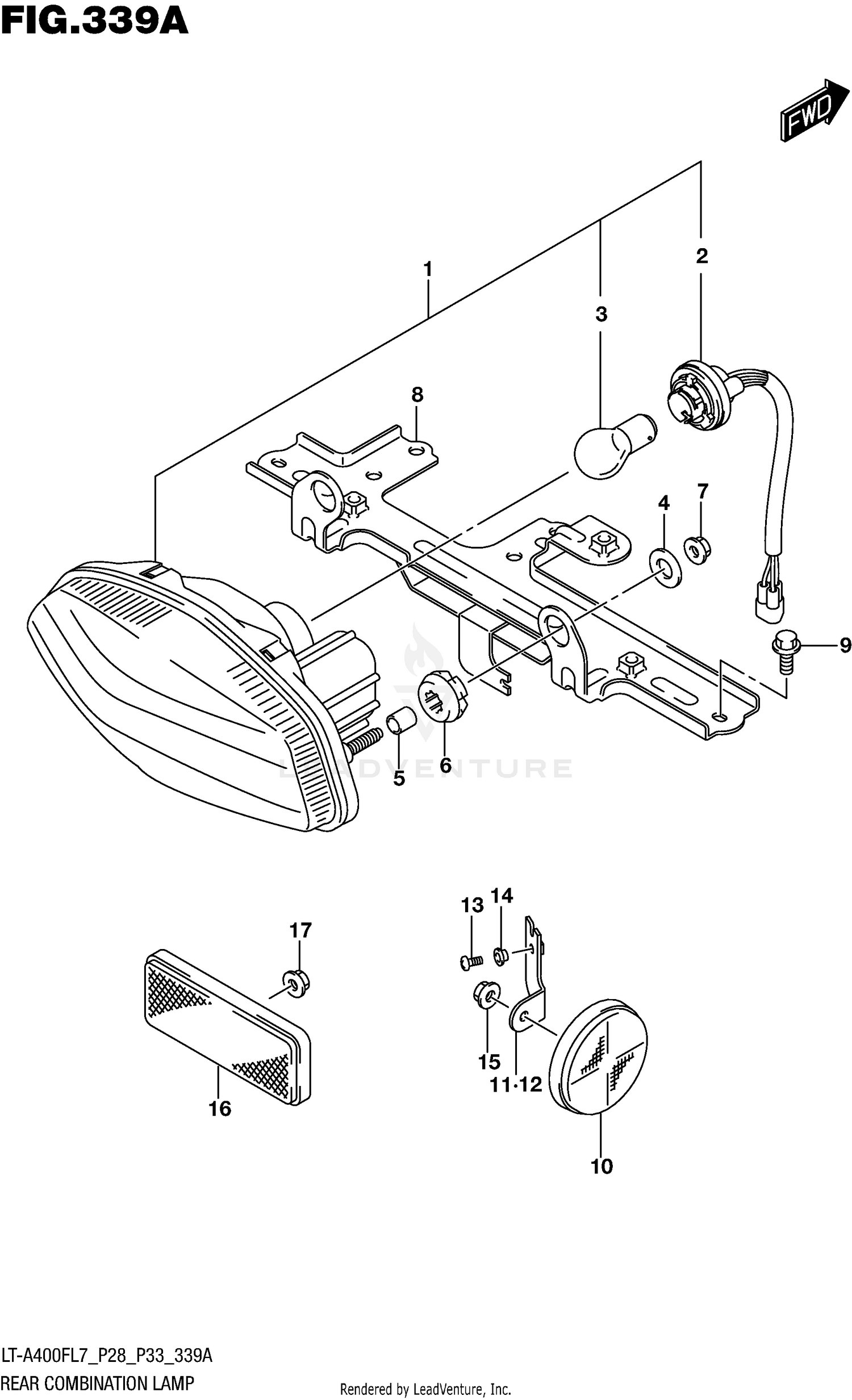 REAR COMBINATION LAMP (LT-A400FL7 P28)