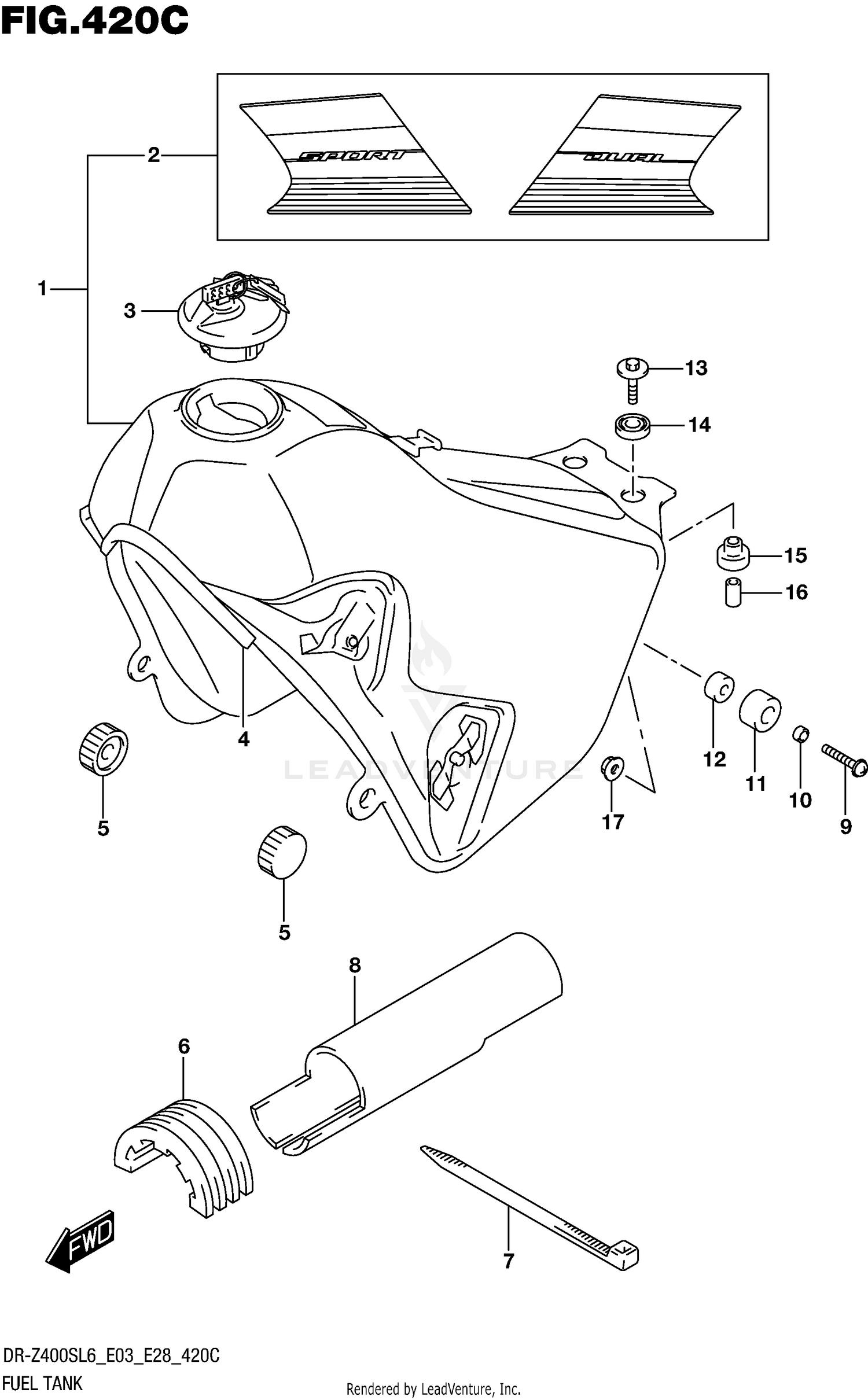 FUEL TANK (DR-Z400SL6 E33)