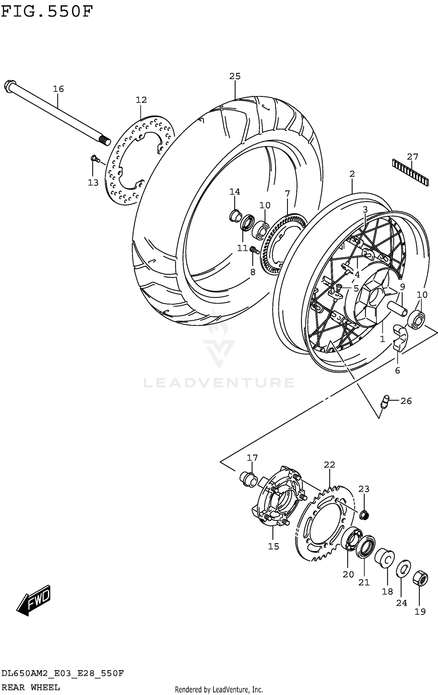 REAR WHEEL (DL650XAM2 E33)