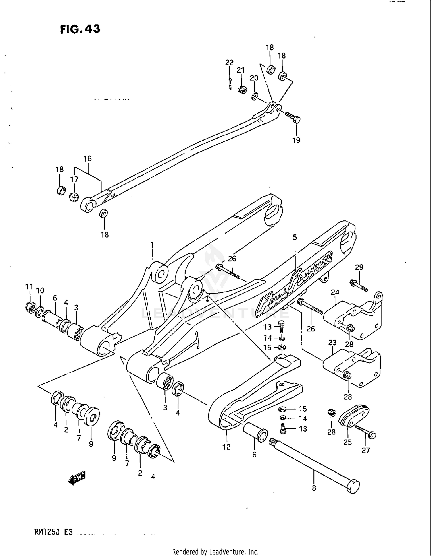 REAR SWINGING ARM (MODEL G/H)