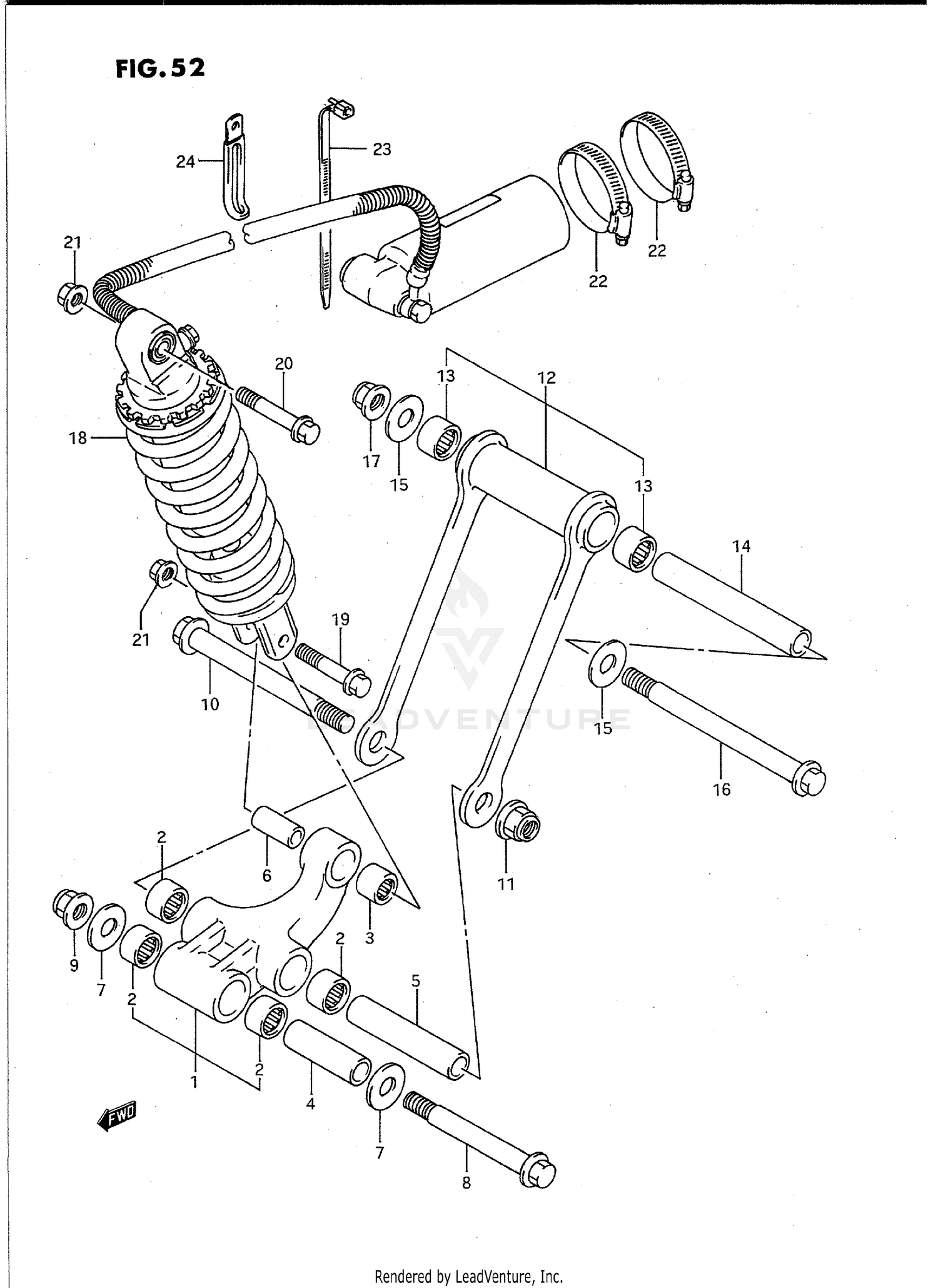 REAR CUSHION LEVER (MODEL P)
