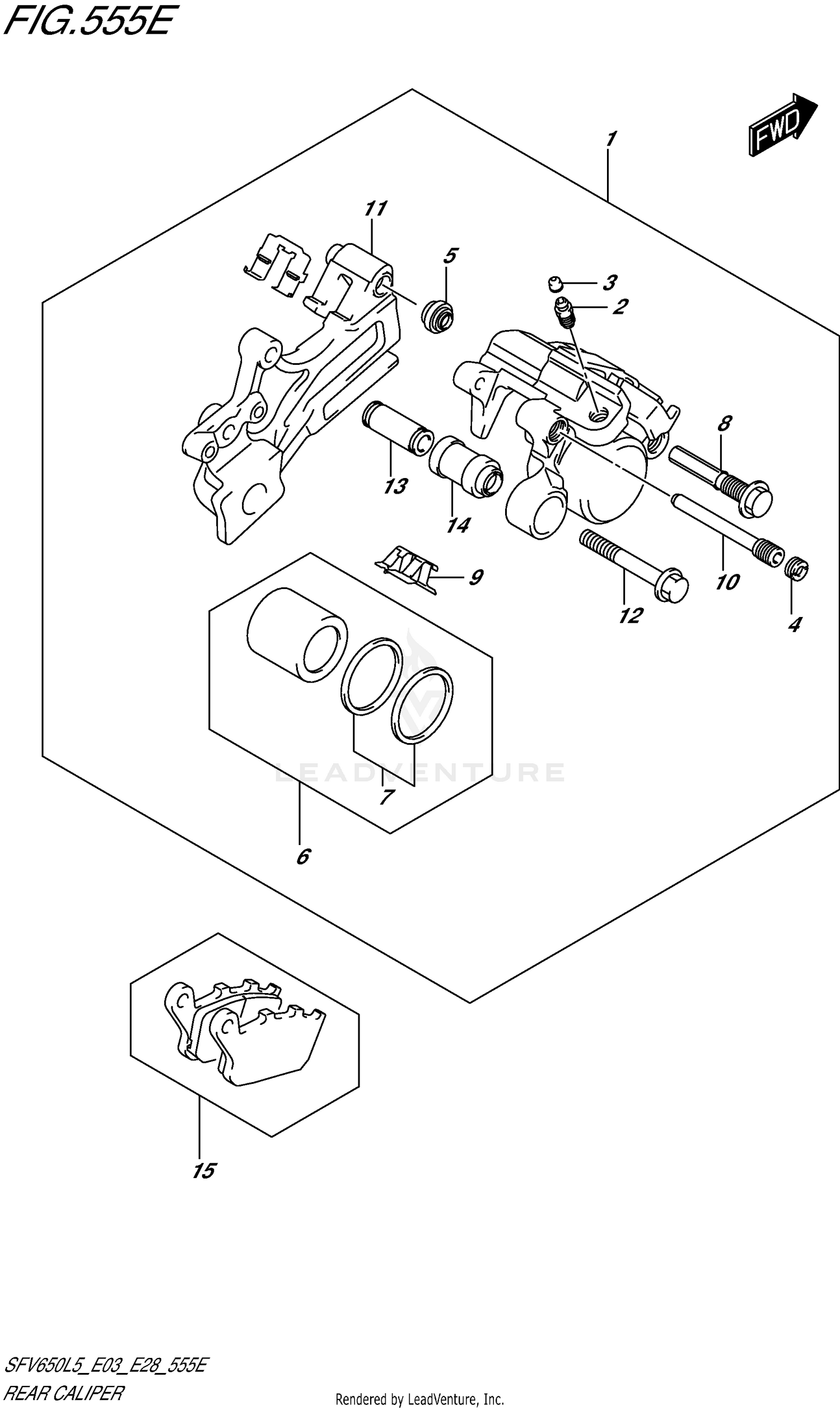 REAR CALIPER (SFV650AL5 E33)