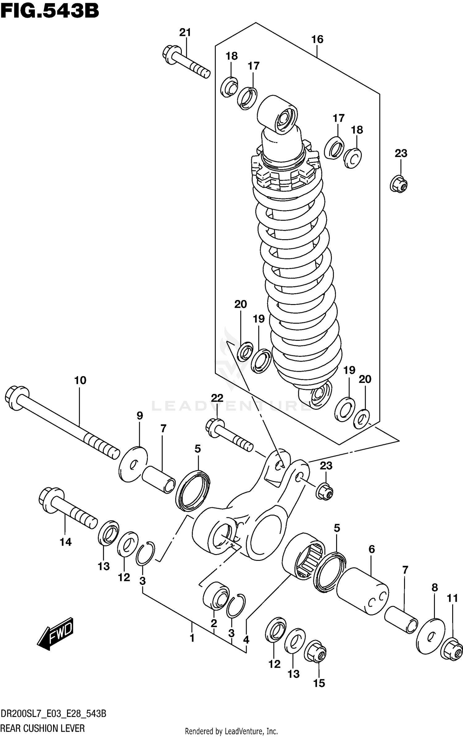 REAR CUSHION LEVER (DR200SL7 E28)