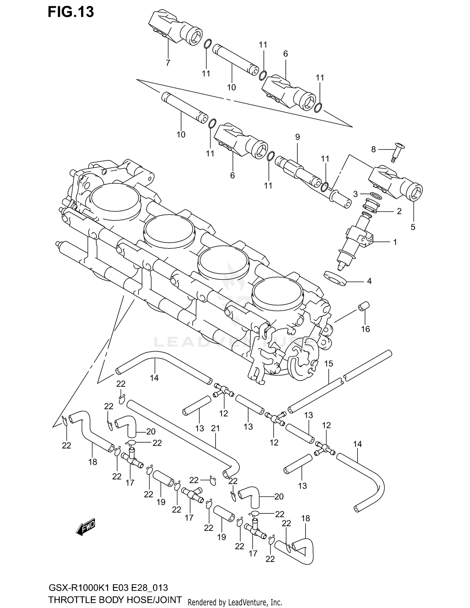 THROTTLE BODY HOSE/JOINT (MODEL K1)