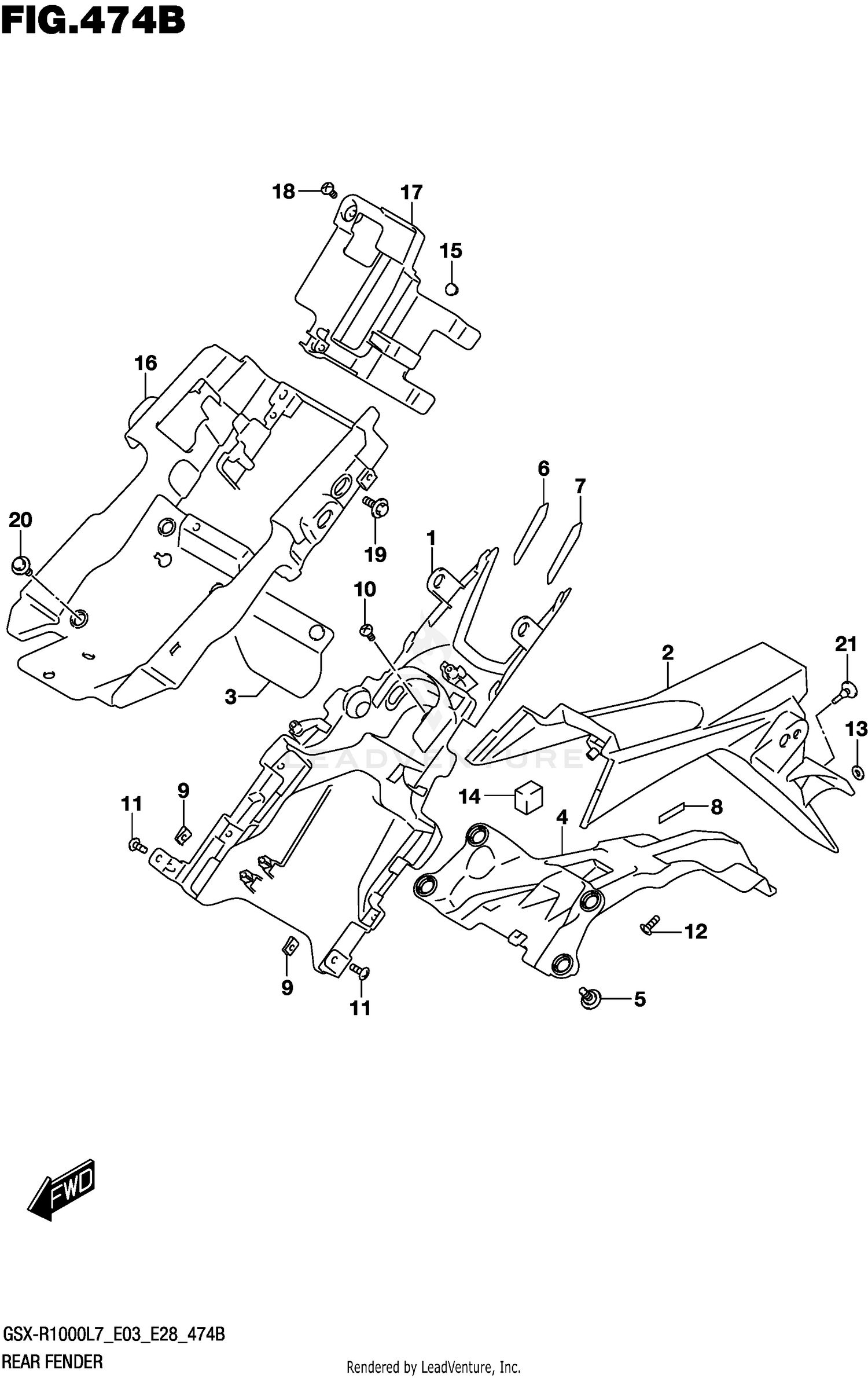 REAR FENDER (GSX-R1000L7 E28)