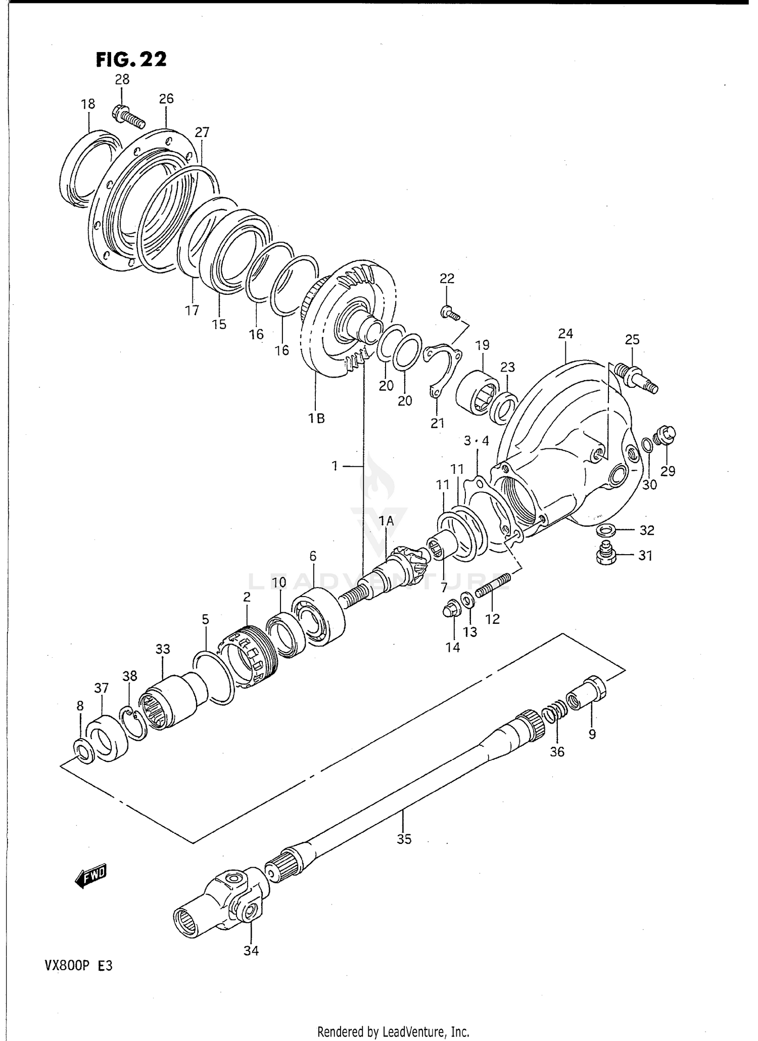 PROPELLER SHAFT - FINAL DRIVE GEAR