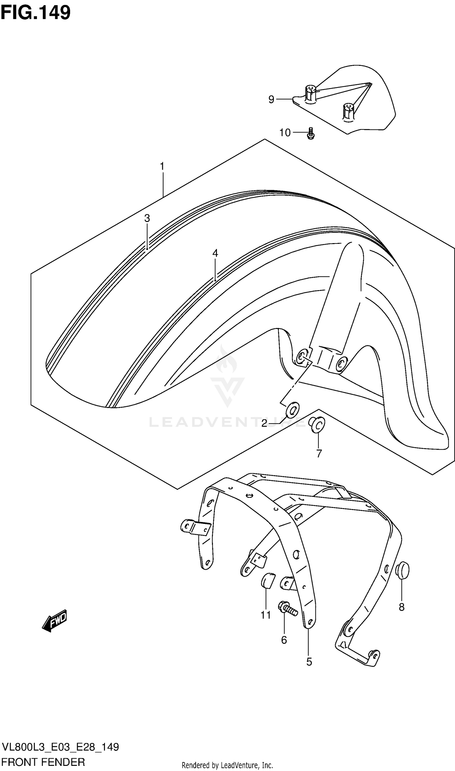 FRONT FENDER (VL800TL3 E28)