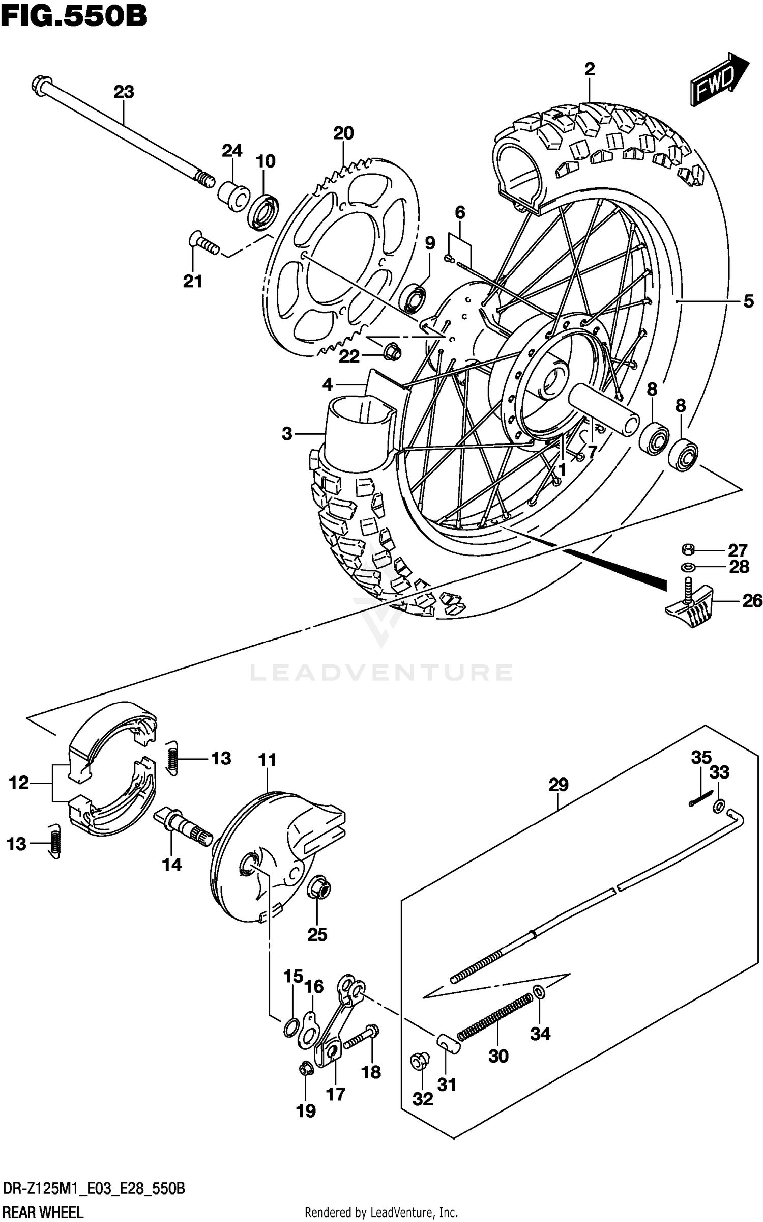 REAR WHEEL (DR-Z125L)