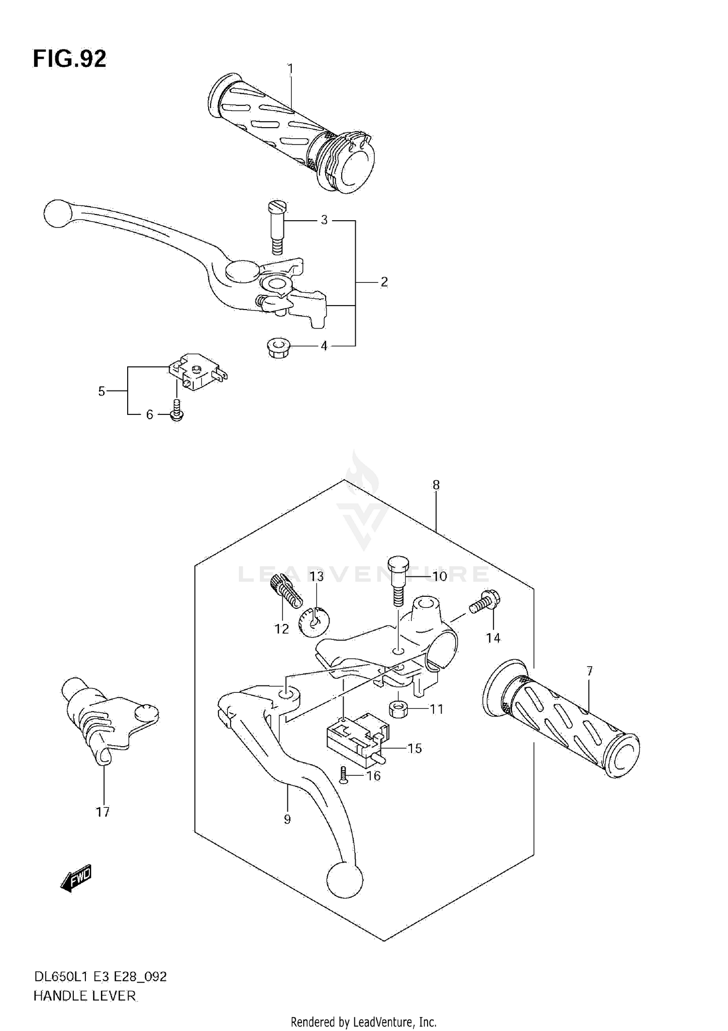 HANDLE LEVER (DL650 L1 E3)