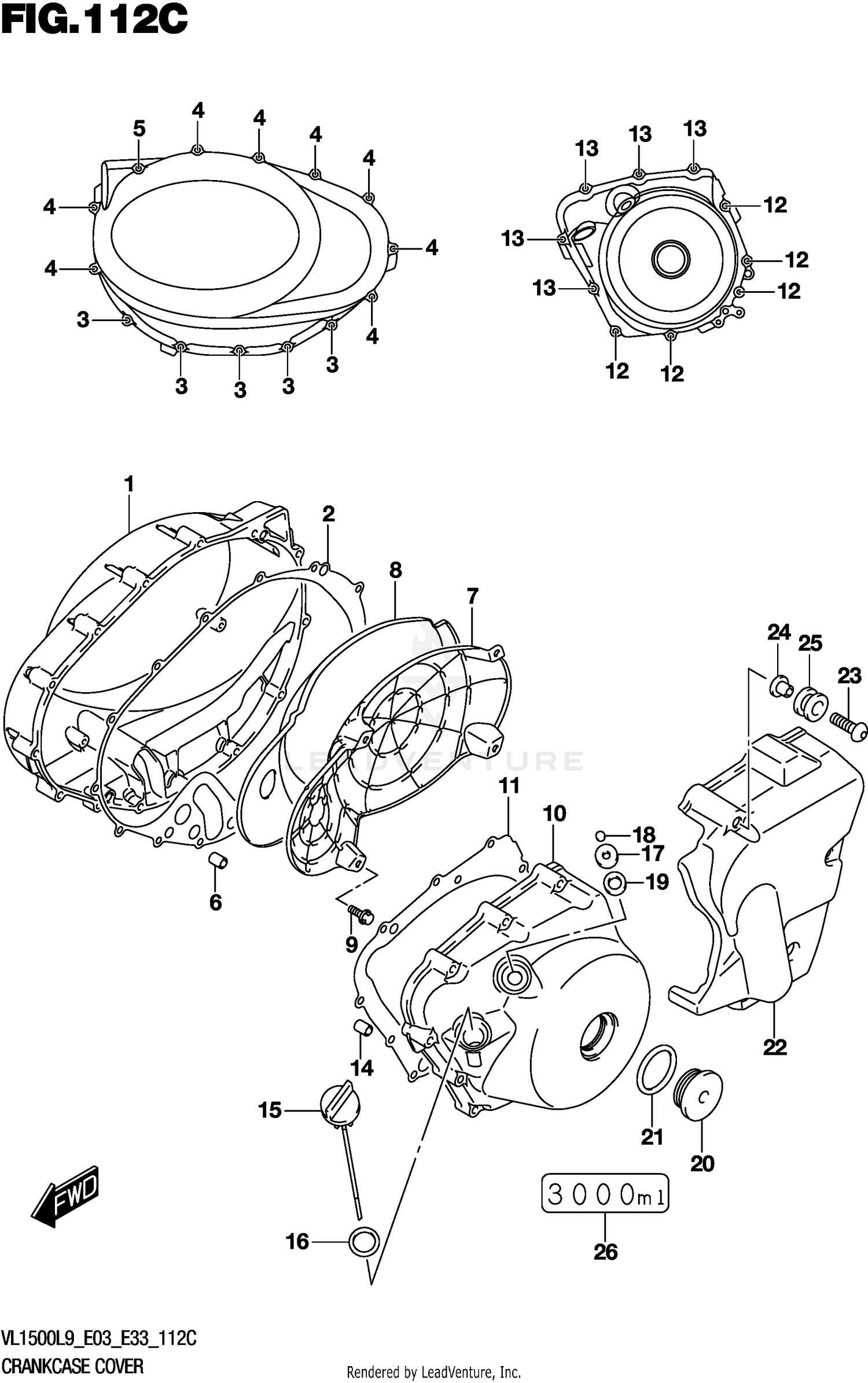 CRANKCASE COVER (VL1500TL9 E03)