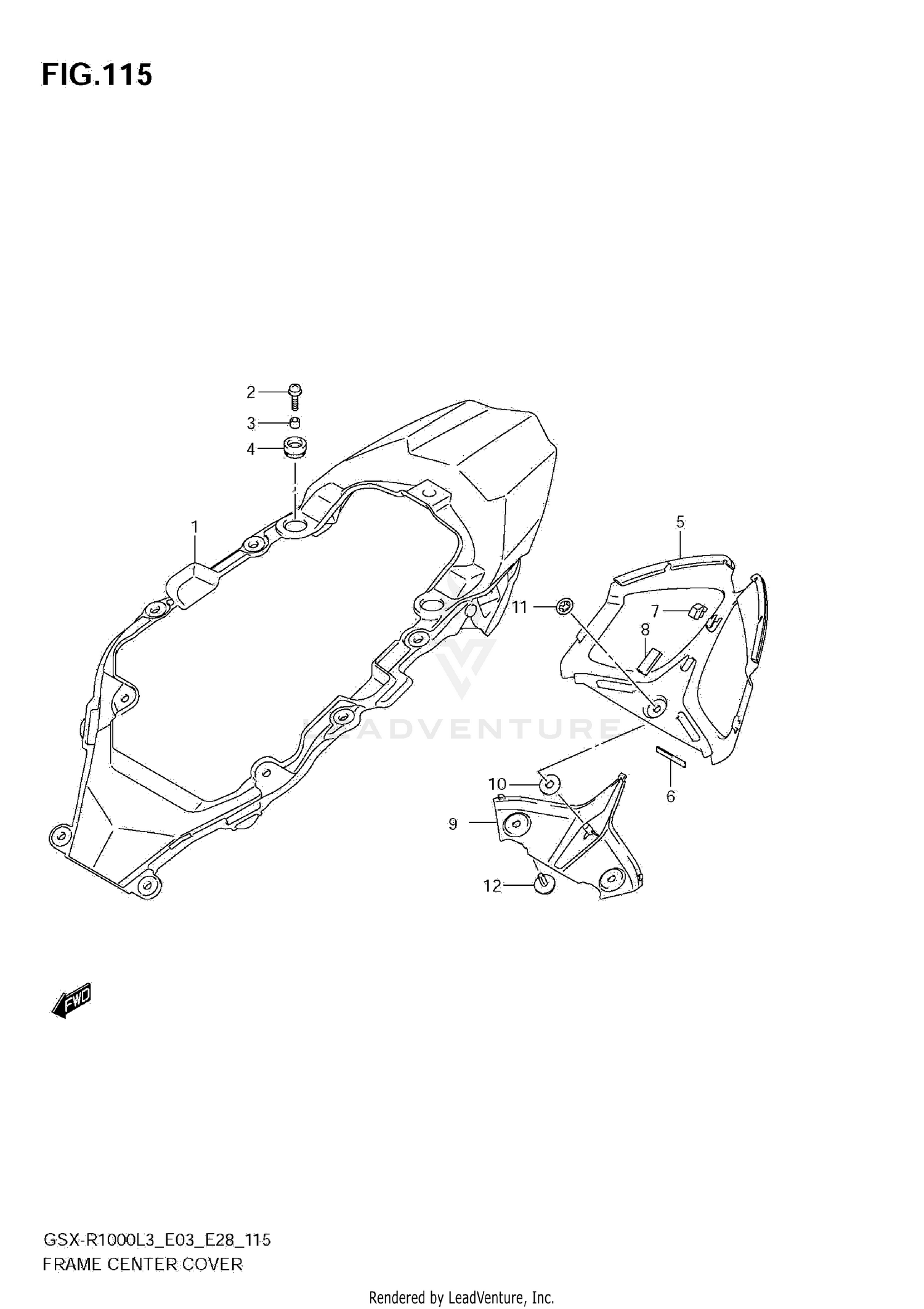 FRAME CENTER COVER (GSX-R1000L3 E28)