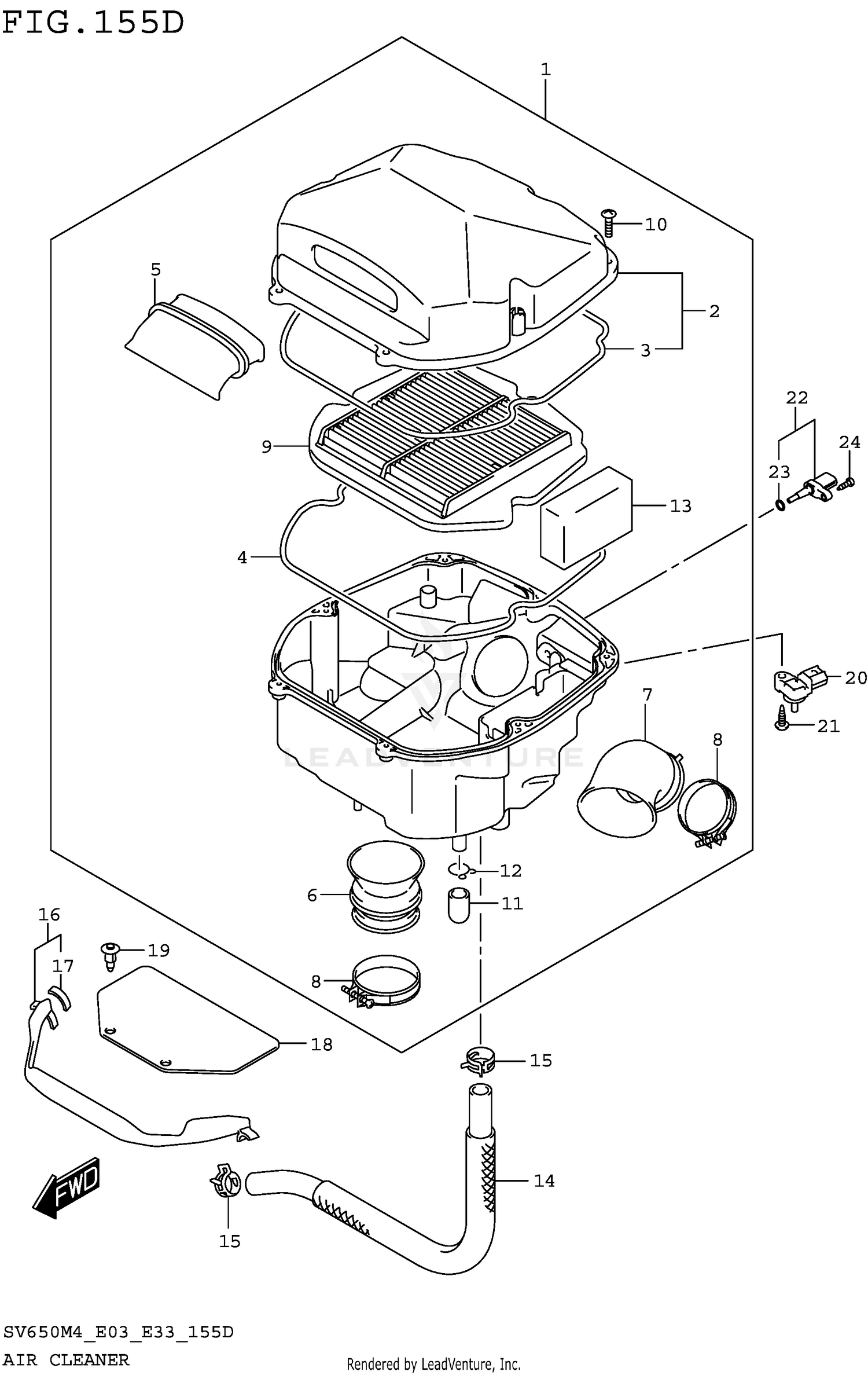 AIR CLEANER (SV650AM4 E33)
