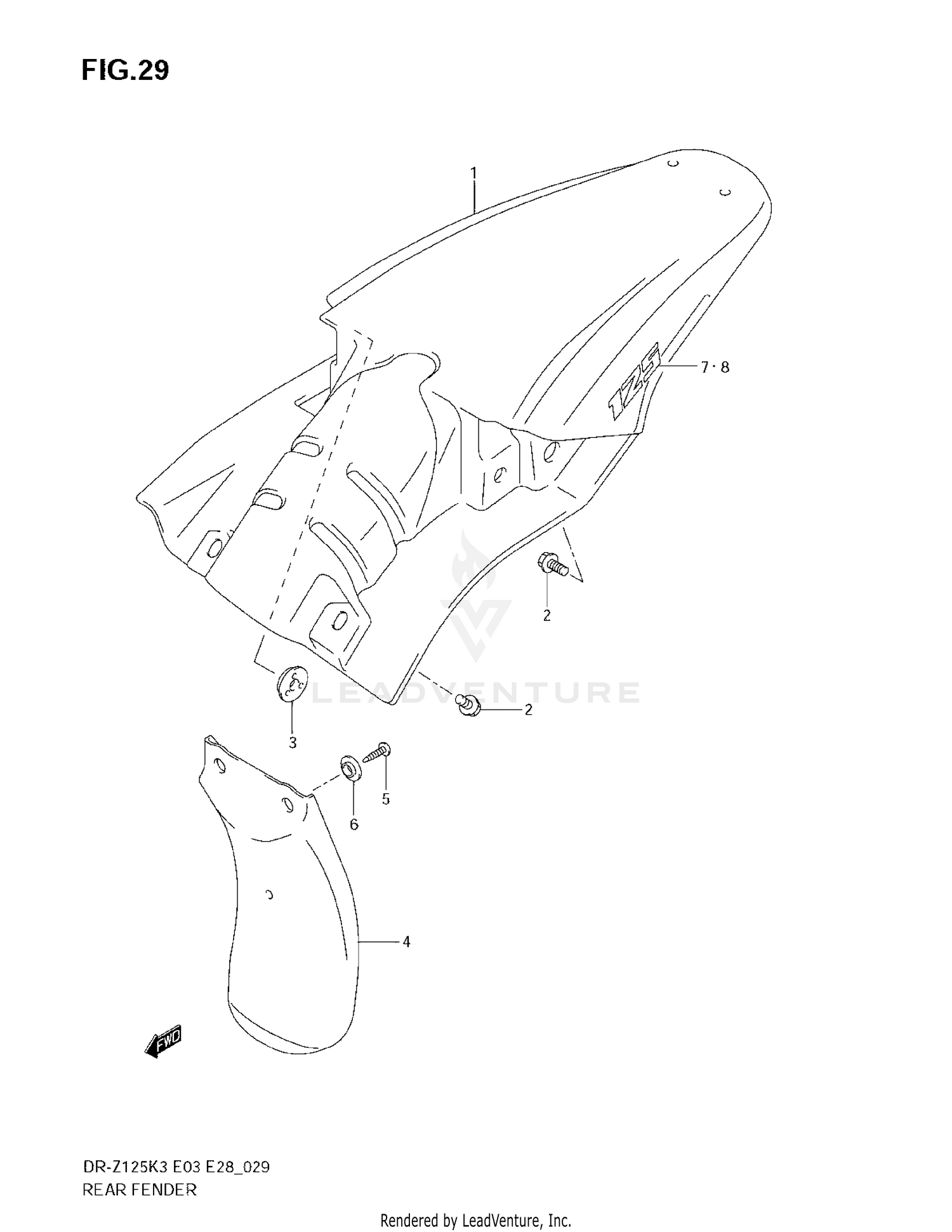 REAR FENDER (MODEL K3)