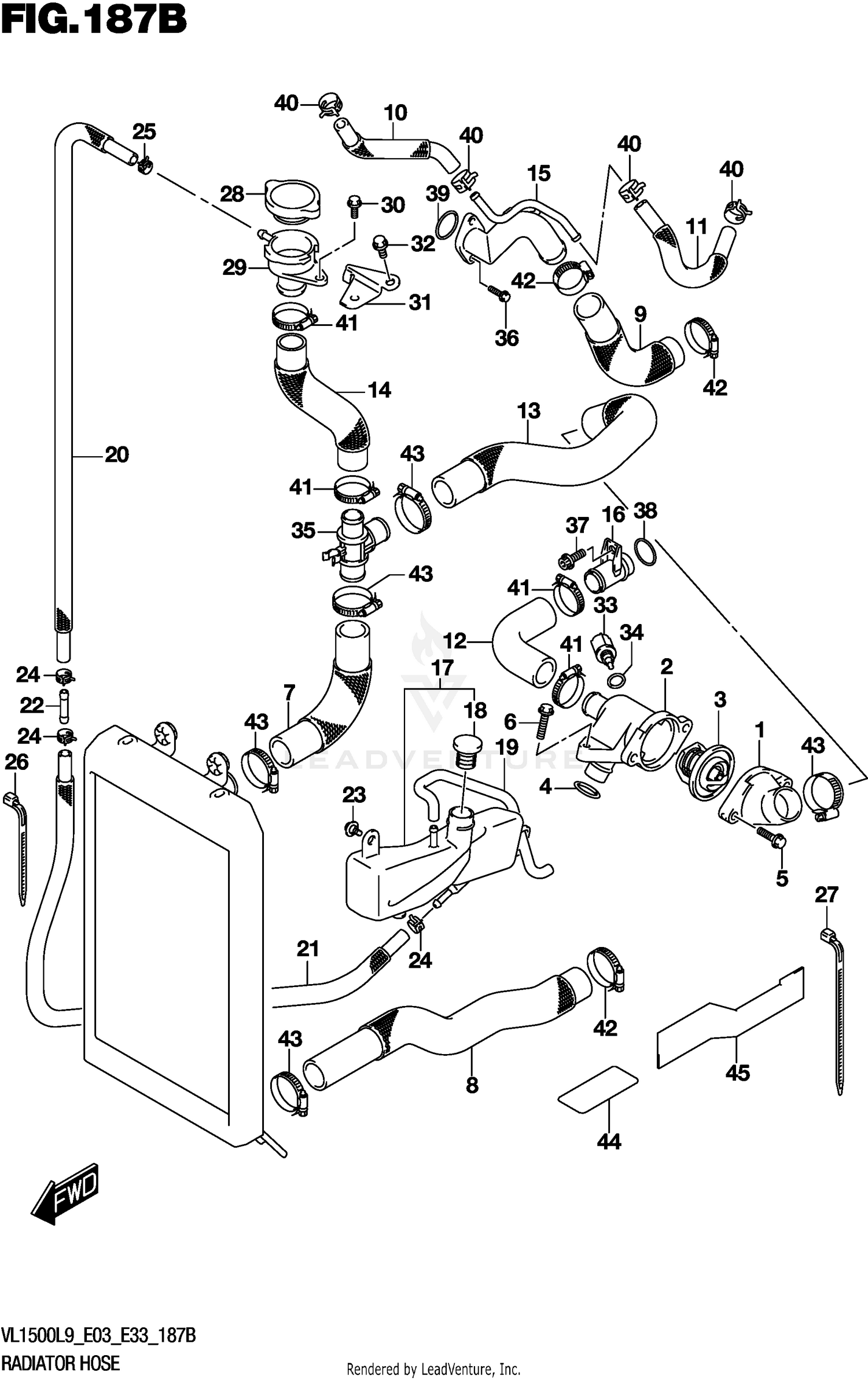 RADIATOR HOSE (VL1500BL9 E33)