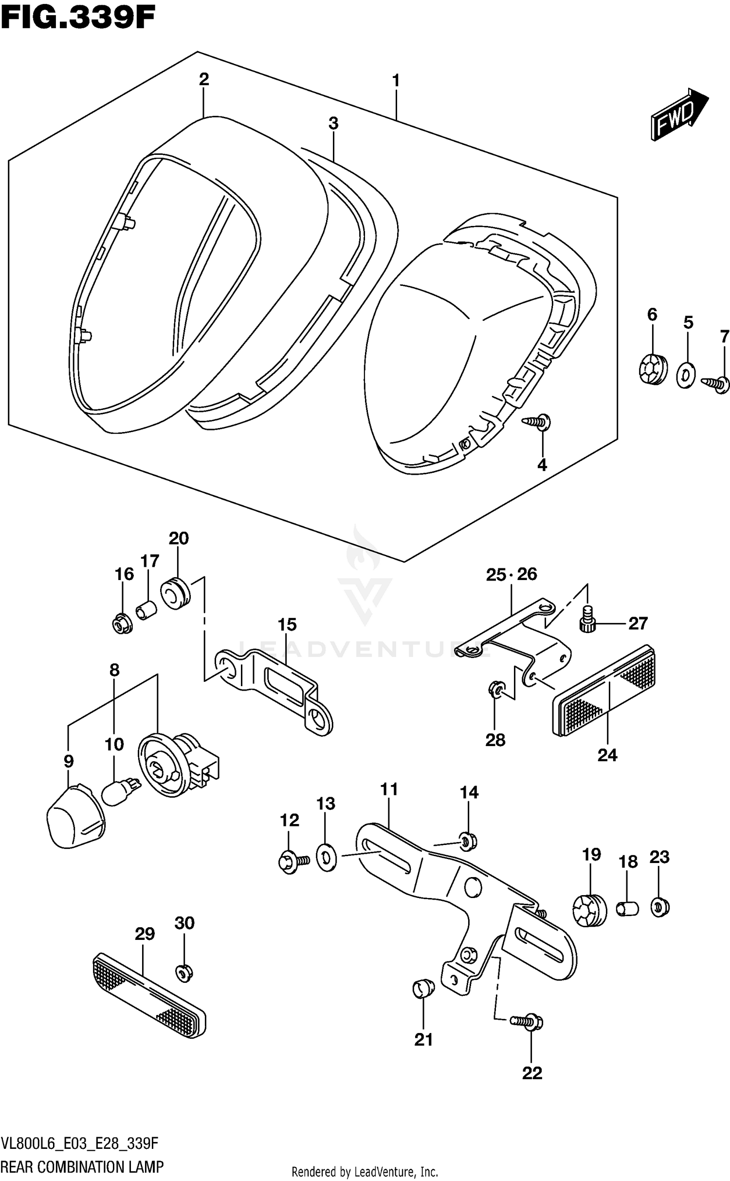 REAR COMBINATION LAMP (VL800TL6 E33)