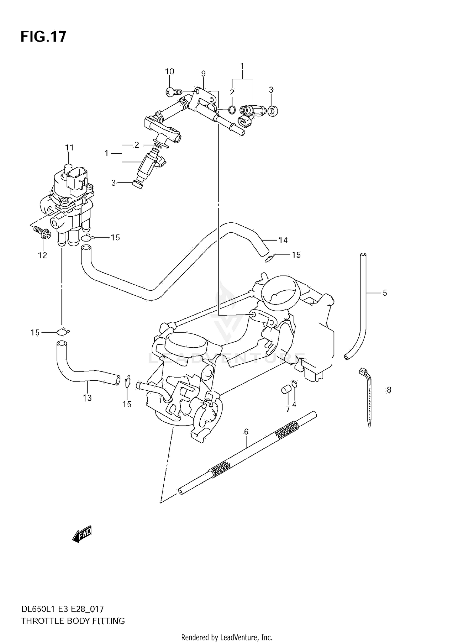 THROTTLE BODY FITTING (DL650 L1 E3)