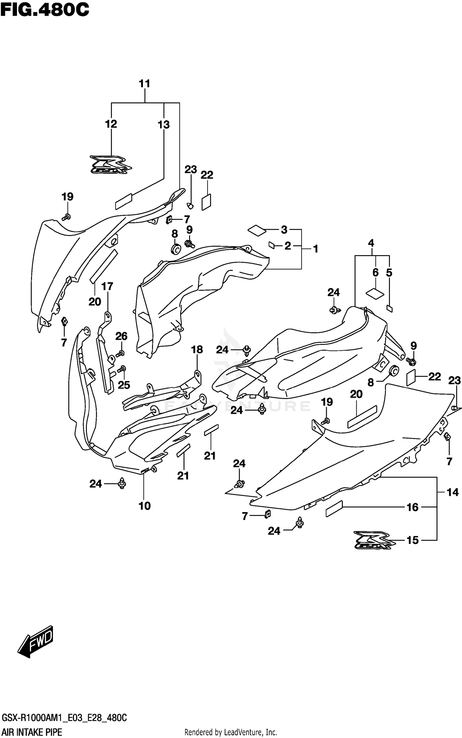 AIR INTAKE PIPE (GSX-R1000ZA)