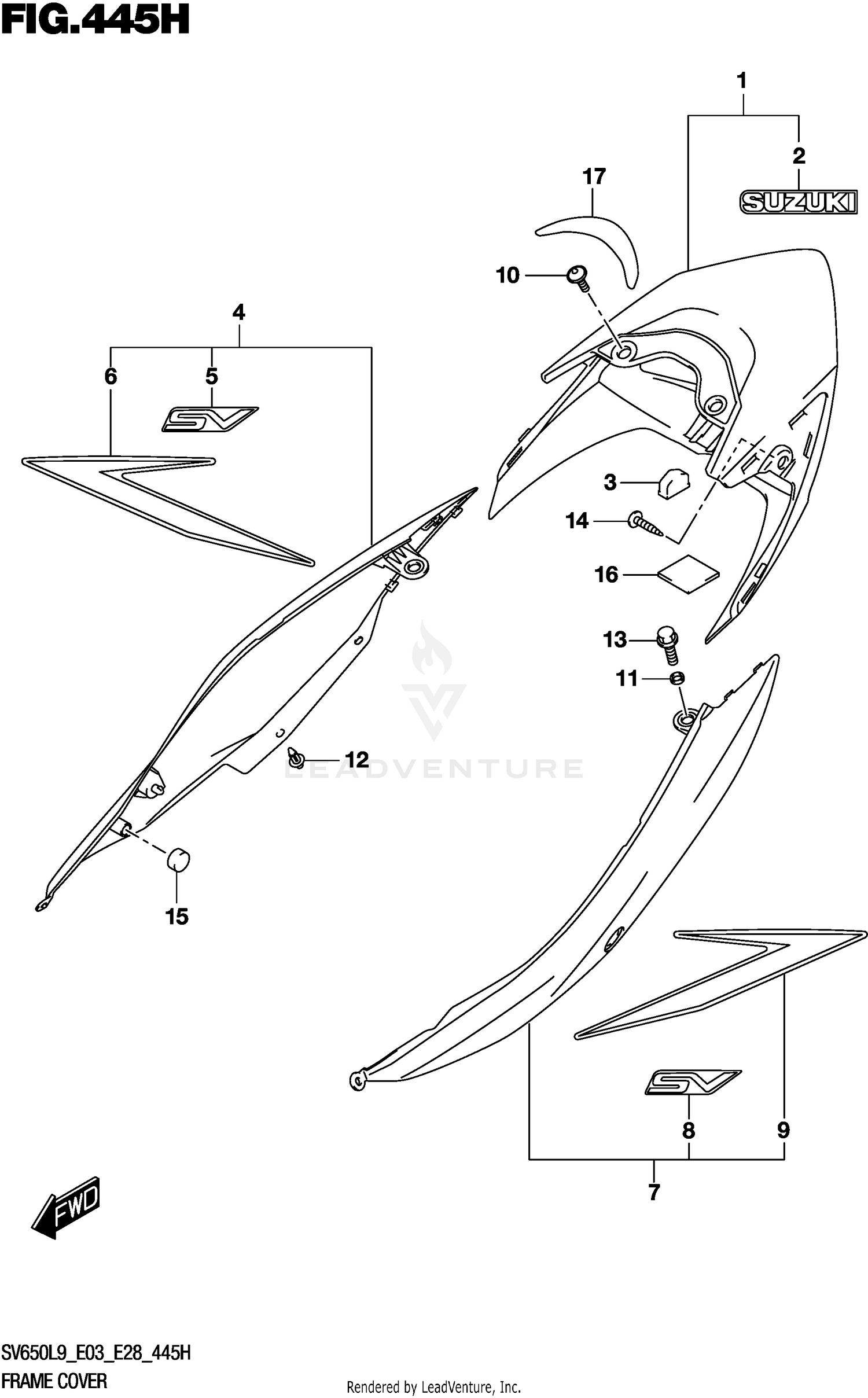 FRAME COVER (SV650AL9 E33) (FOR AGT)
