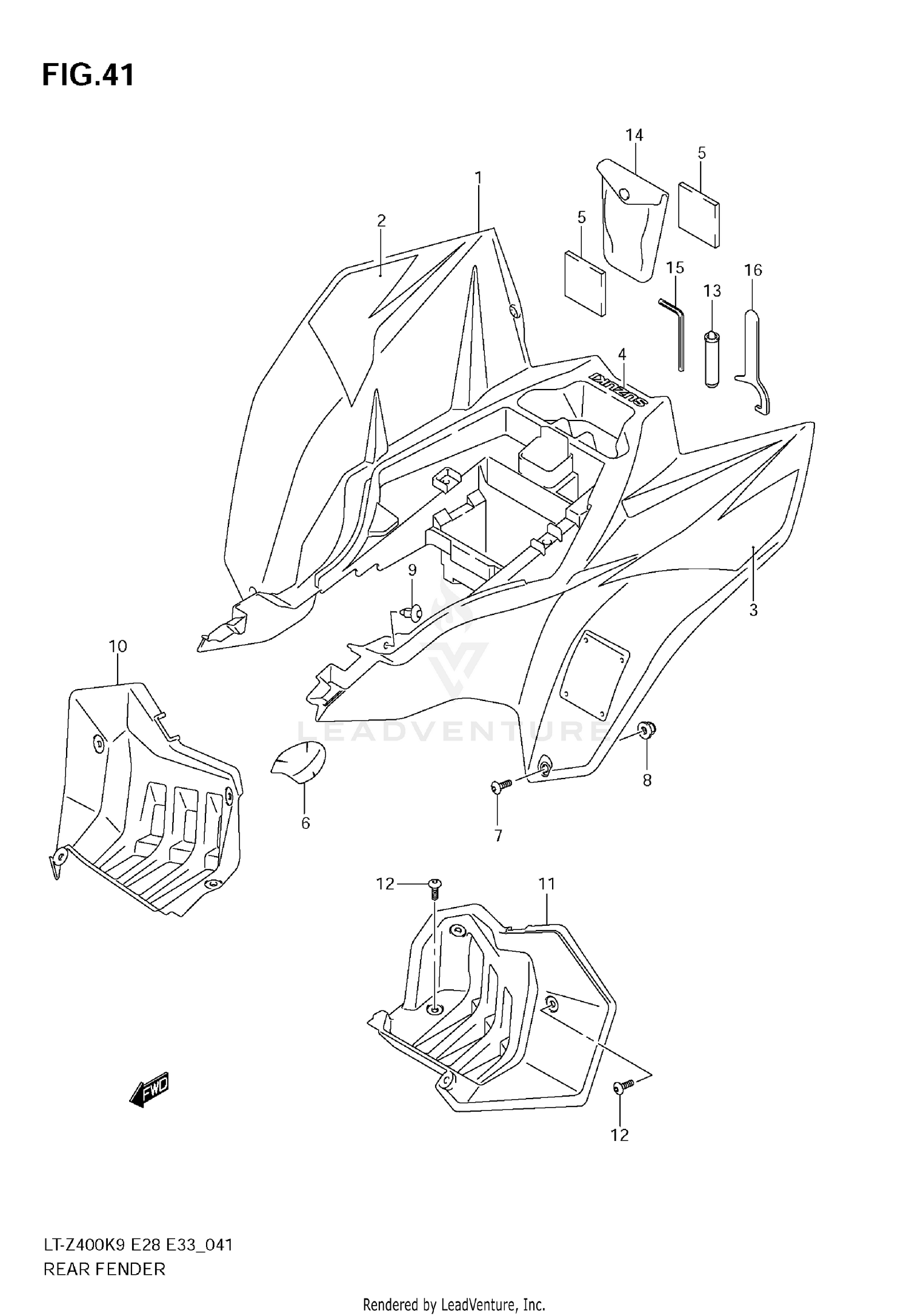 REAR FENDER (LT-Z400)