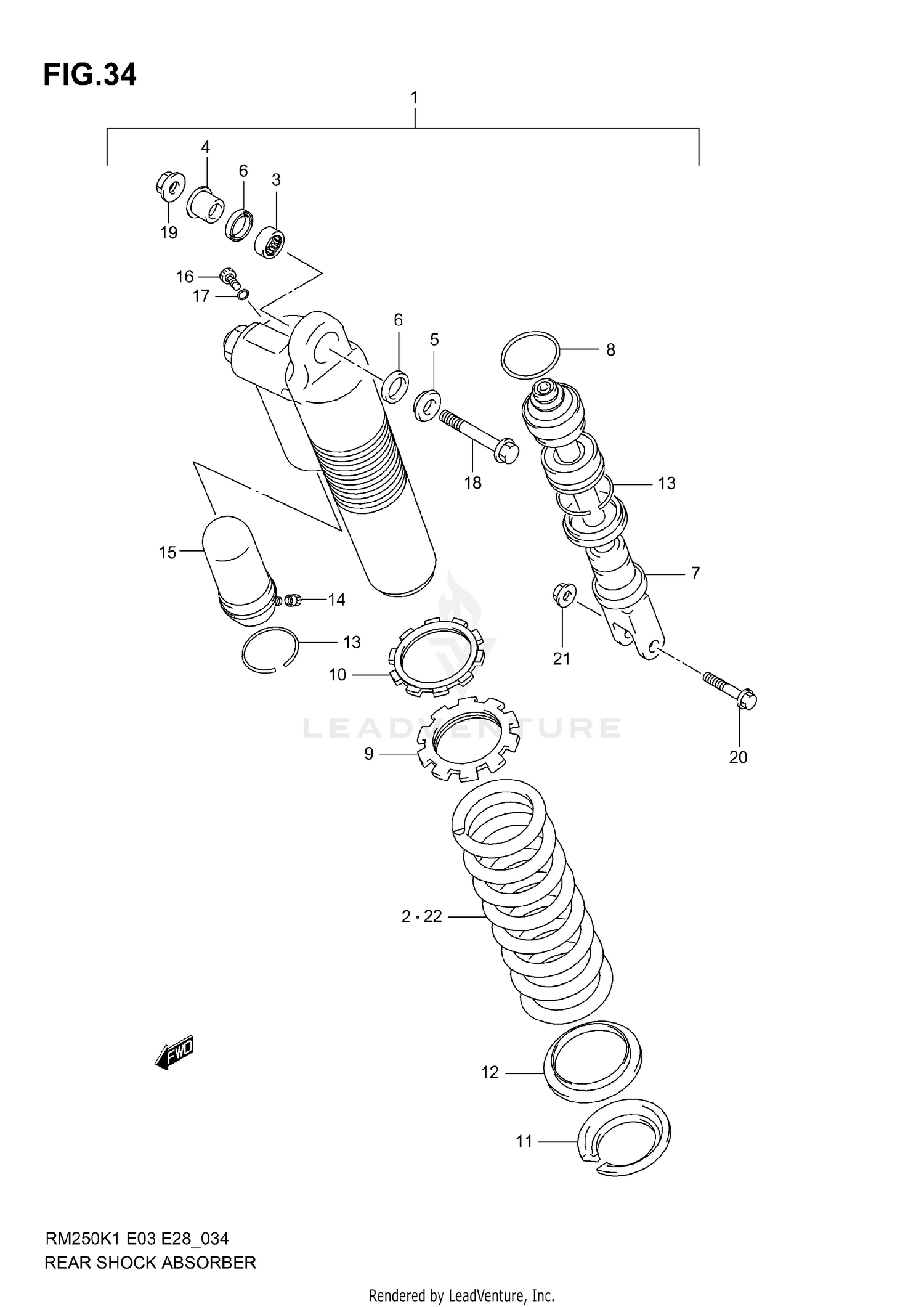 REAR SHOCK ABSORBER (MODEL K1/K2/K3)