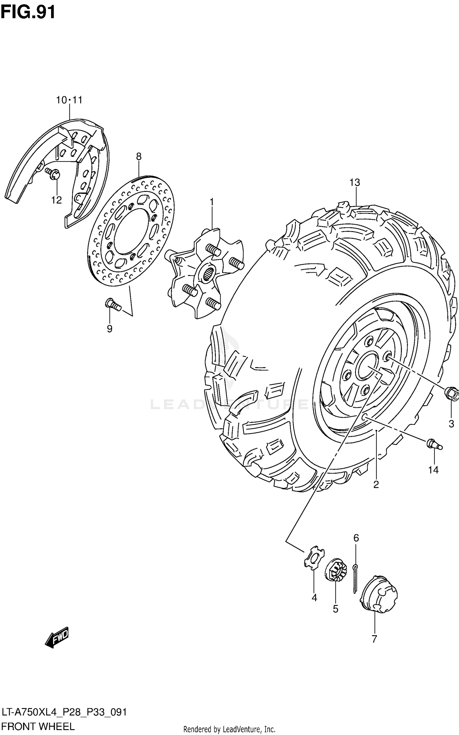 FRONT WHEEL (LT-A750XL4 P33)