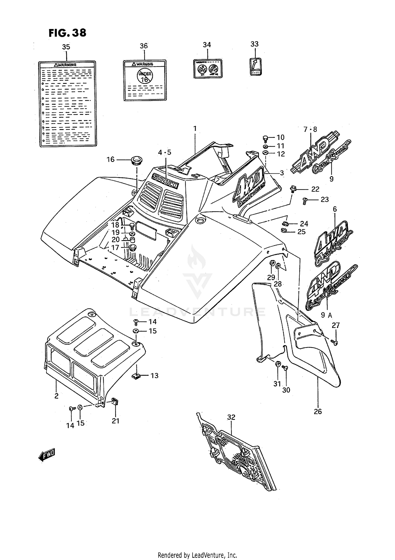 FRONT FENDER (MODEL H/J/K/L)
