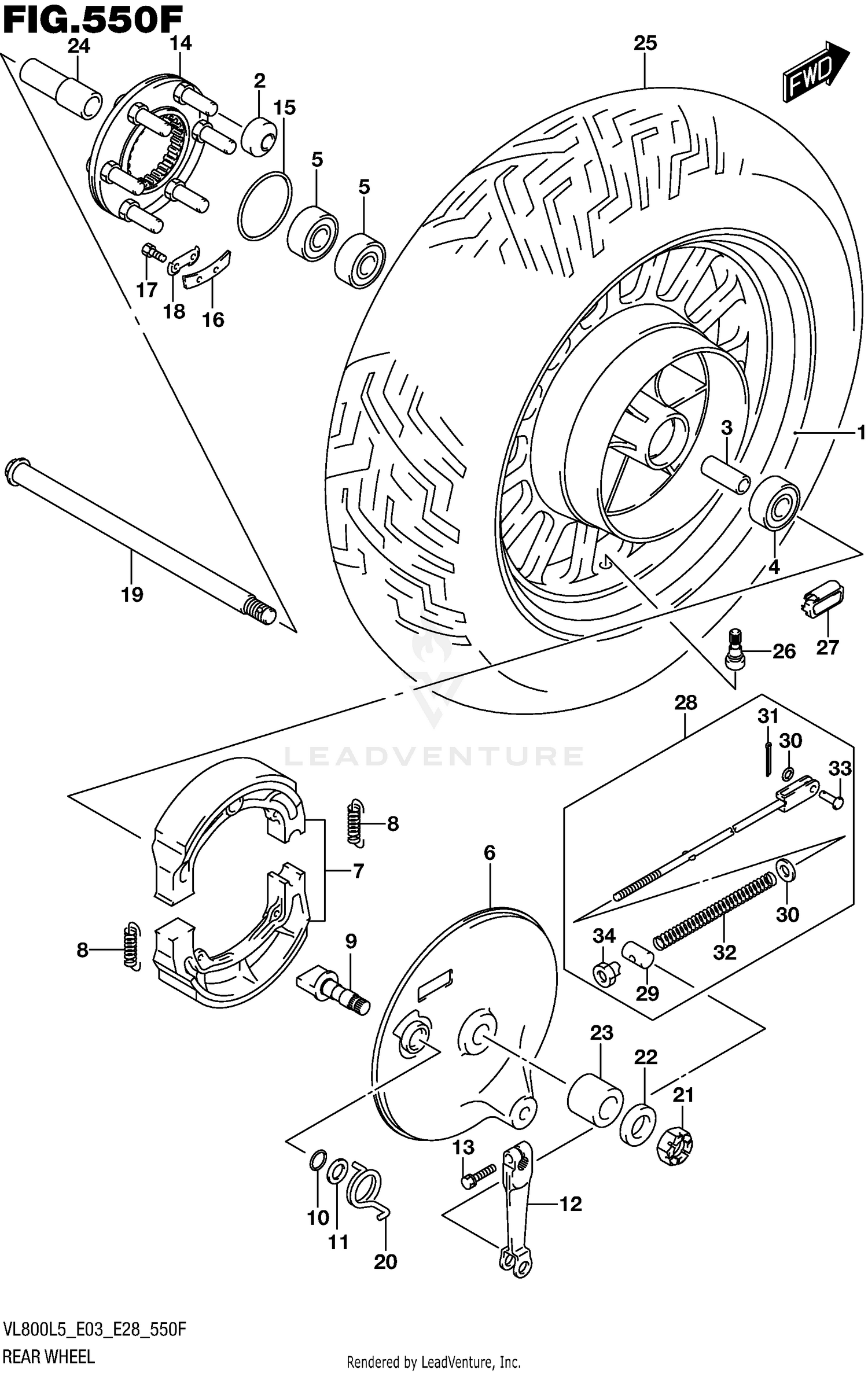 REAR WHEEL (VL800BL5 E28)
